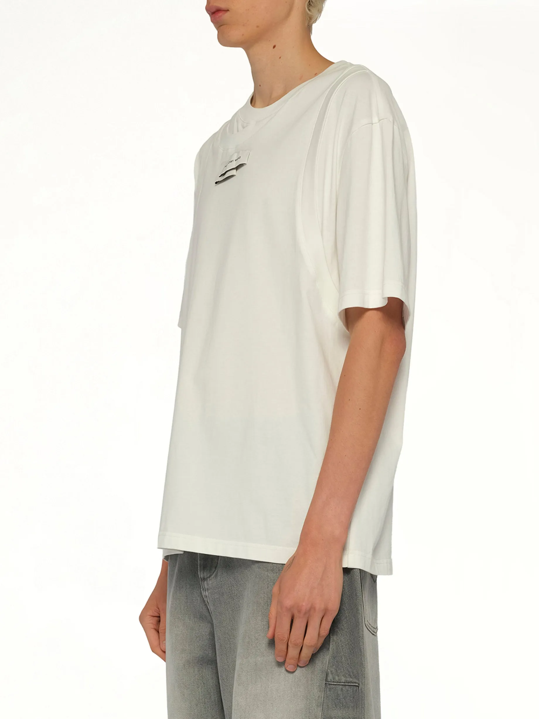 Deconstructed T-Shirt in White sold by MARAIS product image thumbnail 3