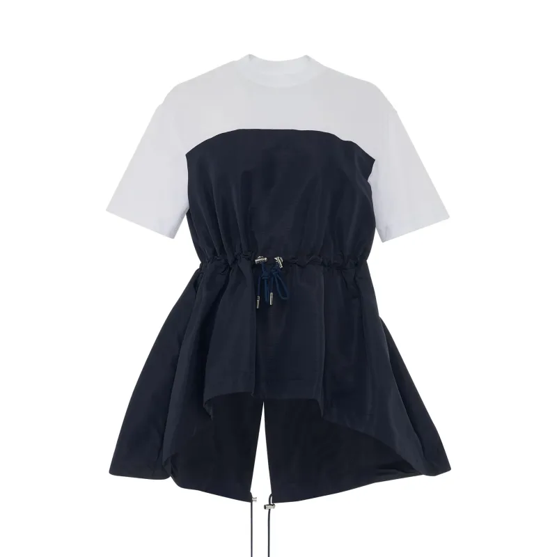 Hybrid Parka T-Shirt in White/Navy sold by MARAIS