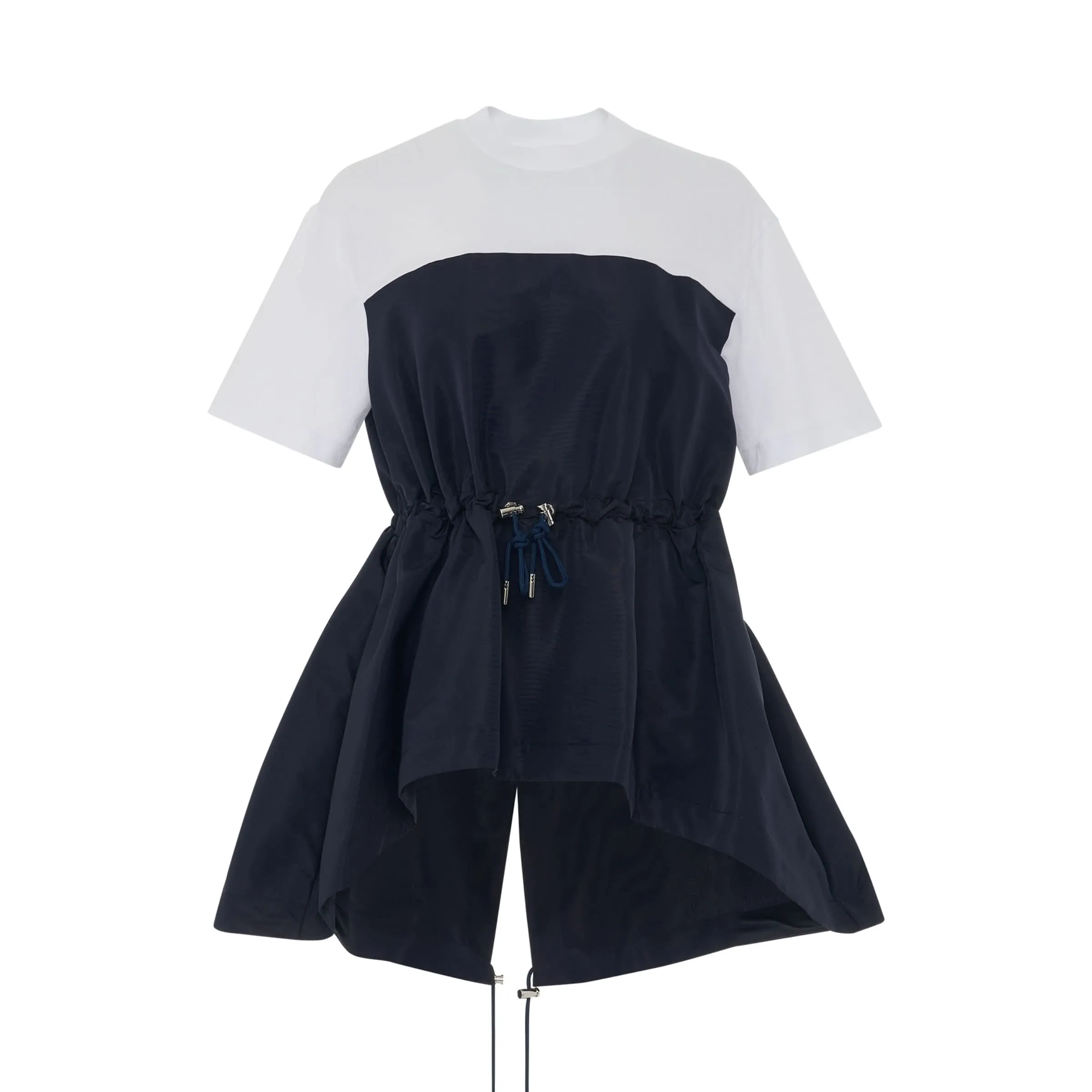 Hybrid Parka T-Shirt in White/Navy sold by MARAIS