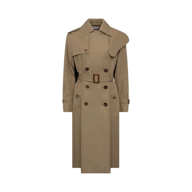 Graffiti Trench Coat in Beige sold by MARAIS