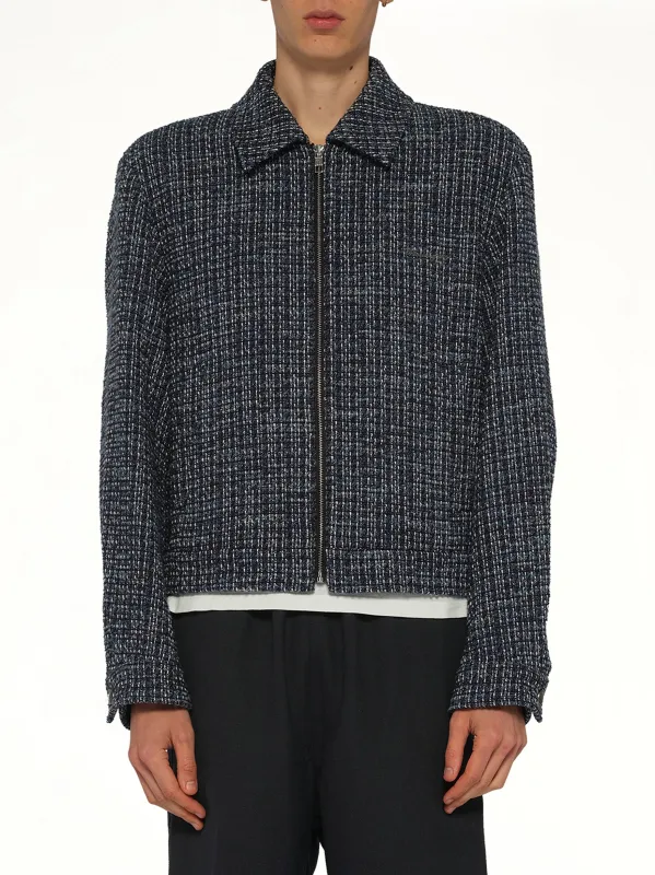 Tweed Jacket in Blue made by Wooyoungmi