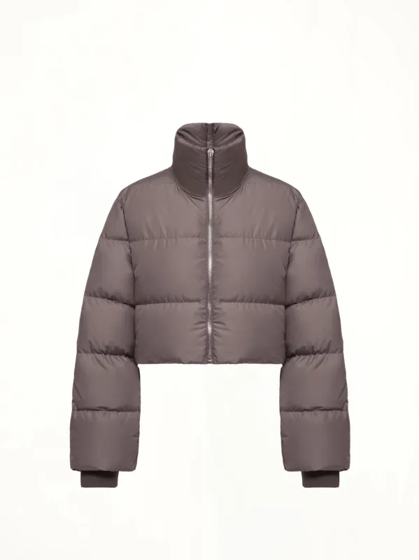 Rick Owens x Moncler Cropped Cyclopic Jacket in Dark Dust made by Rick Owens