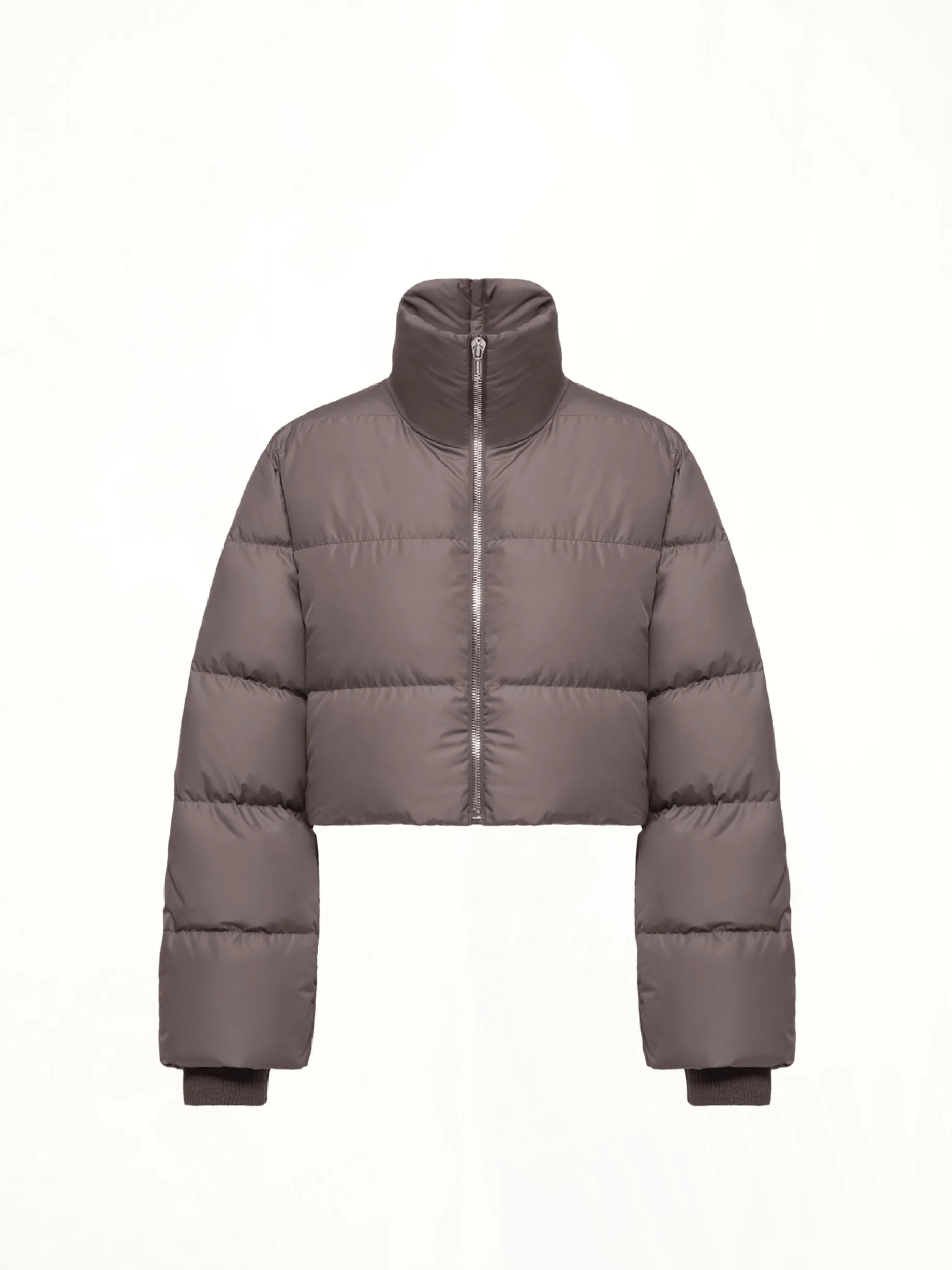 Rick Owens x Moncler Cropped Cyclopic Jacket in Dark Dust sold by MARAIS