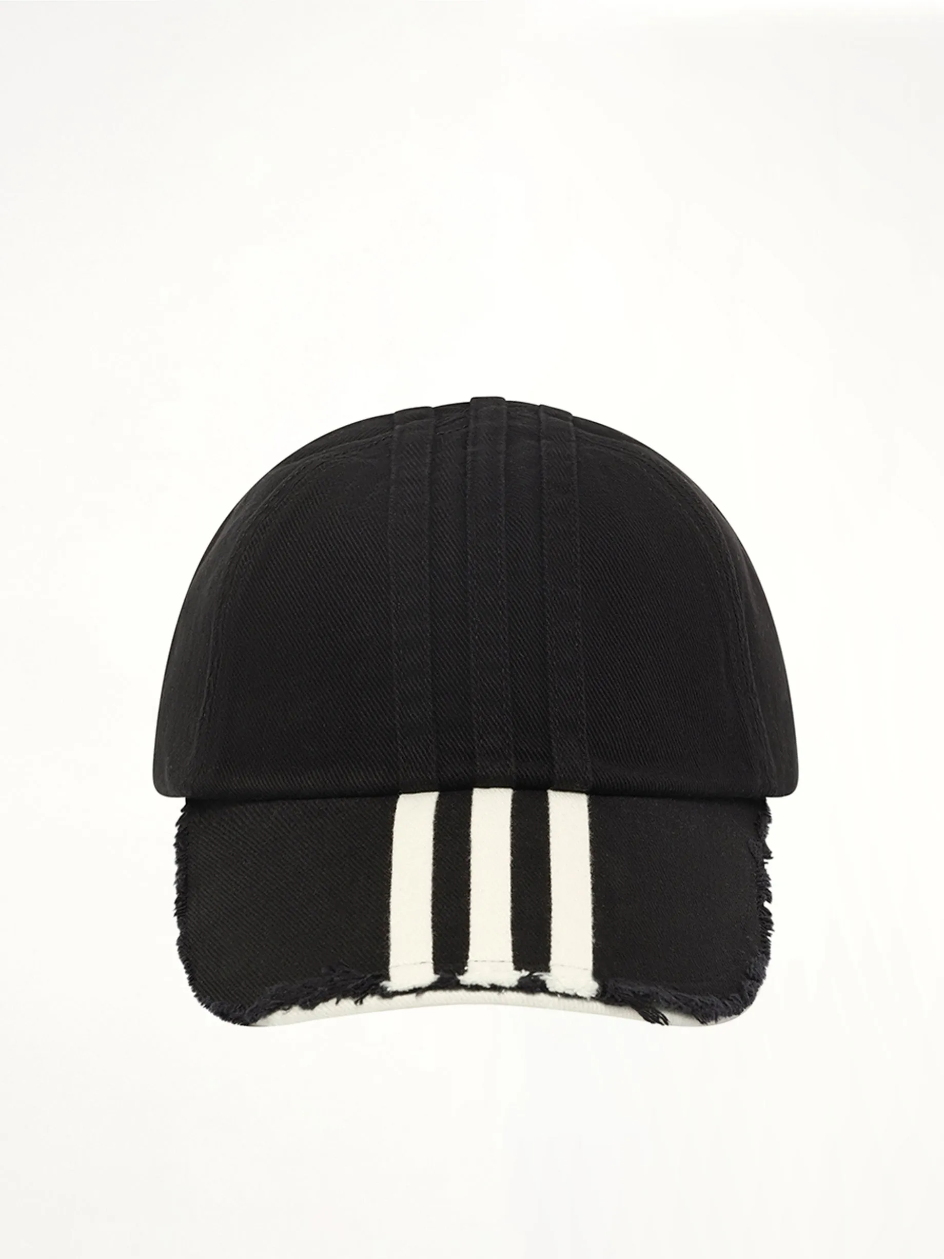 Y-3 Stripes Cap in Black sold by MARAIS