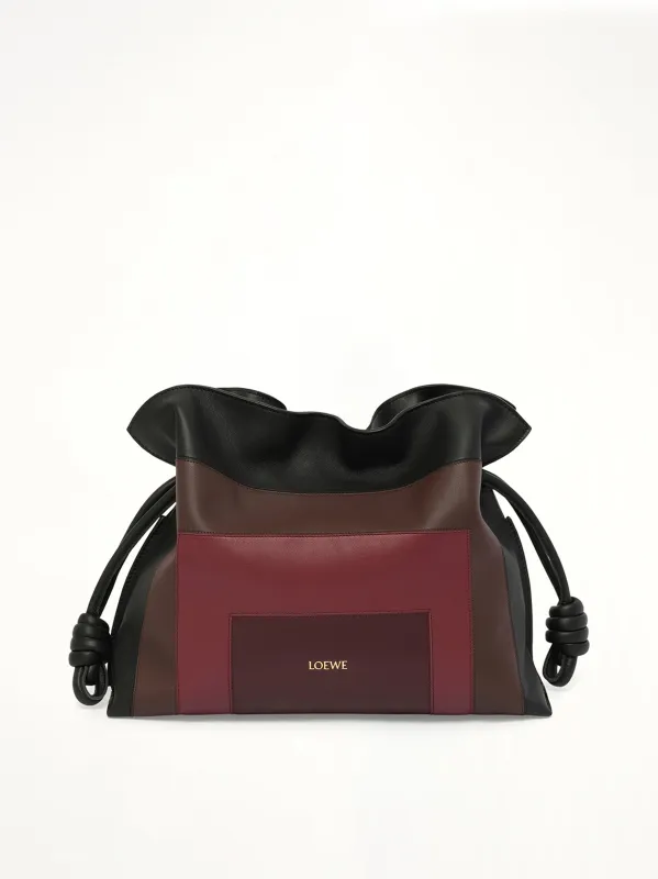 Flamenco Clutch Square in Black/Burgundy sold by MARAIS
