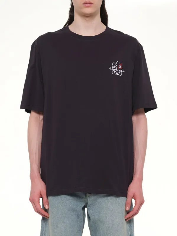 Loose Fit T-Shirt in Navy Blue made by Loewe
