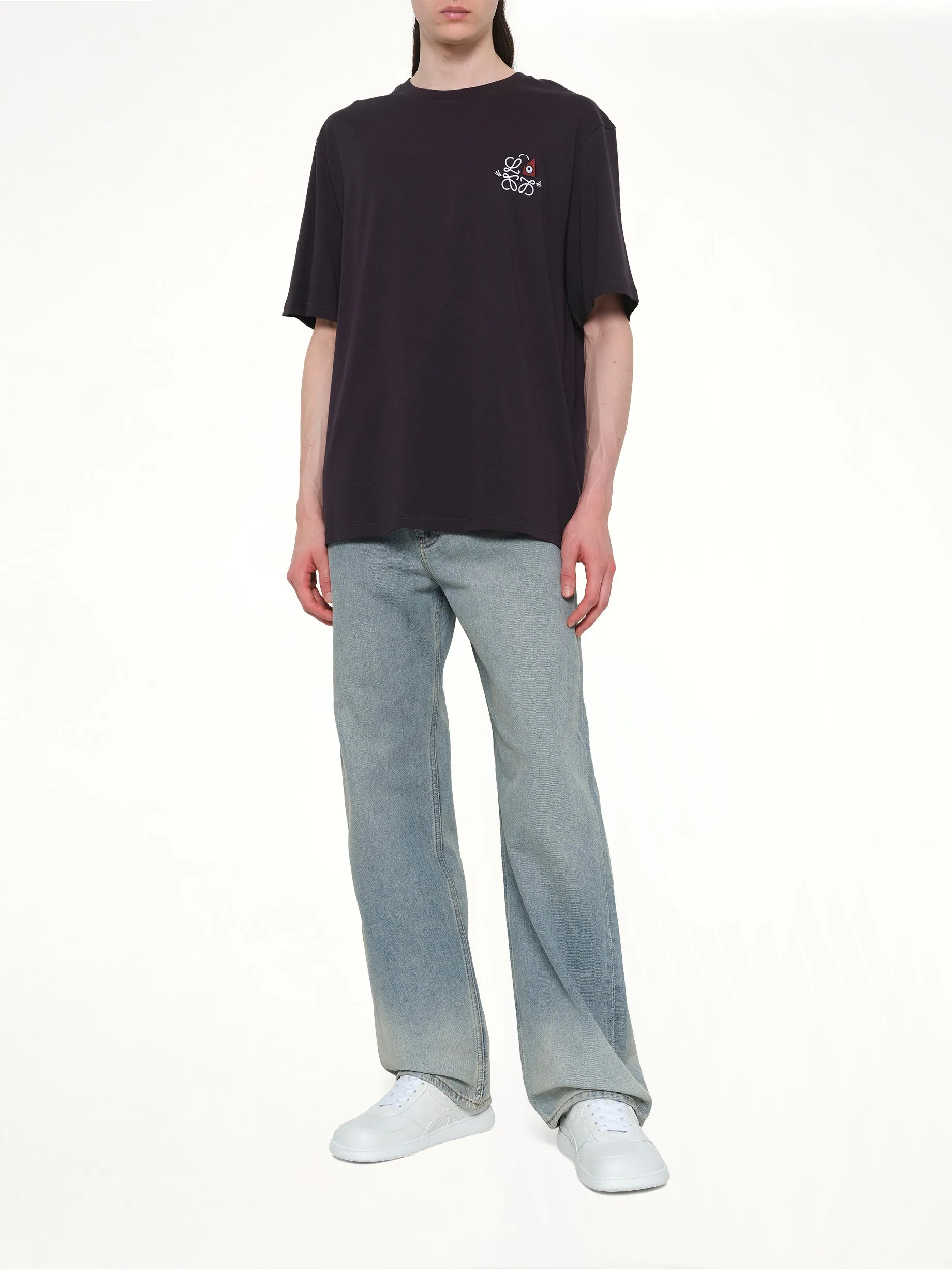 Loose Fit T-Shirt in Navy Blue sold by MARAIS product image thumbnail 4