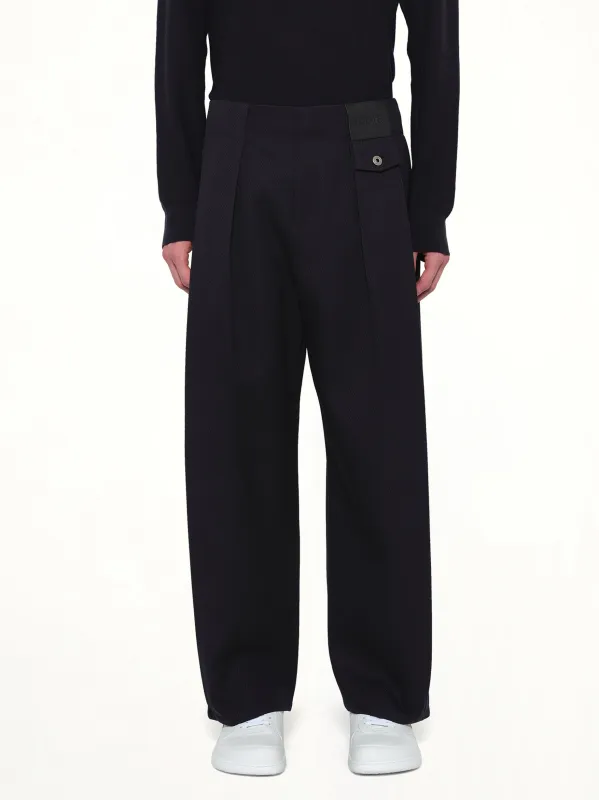 Belted Trouser AF in Dark Navy Blue made by Loewe