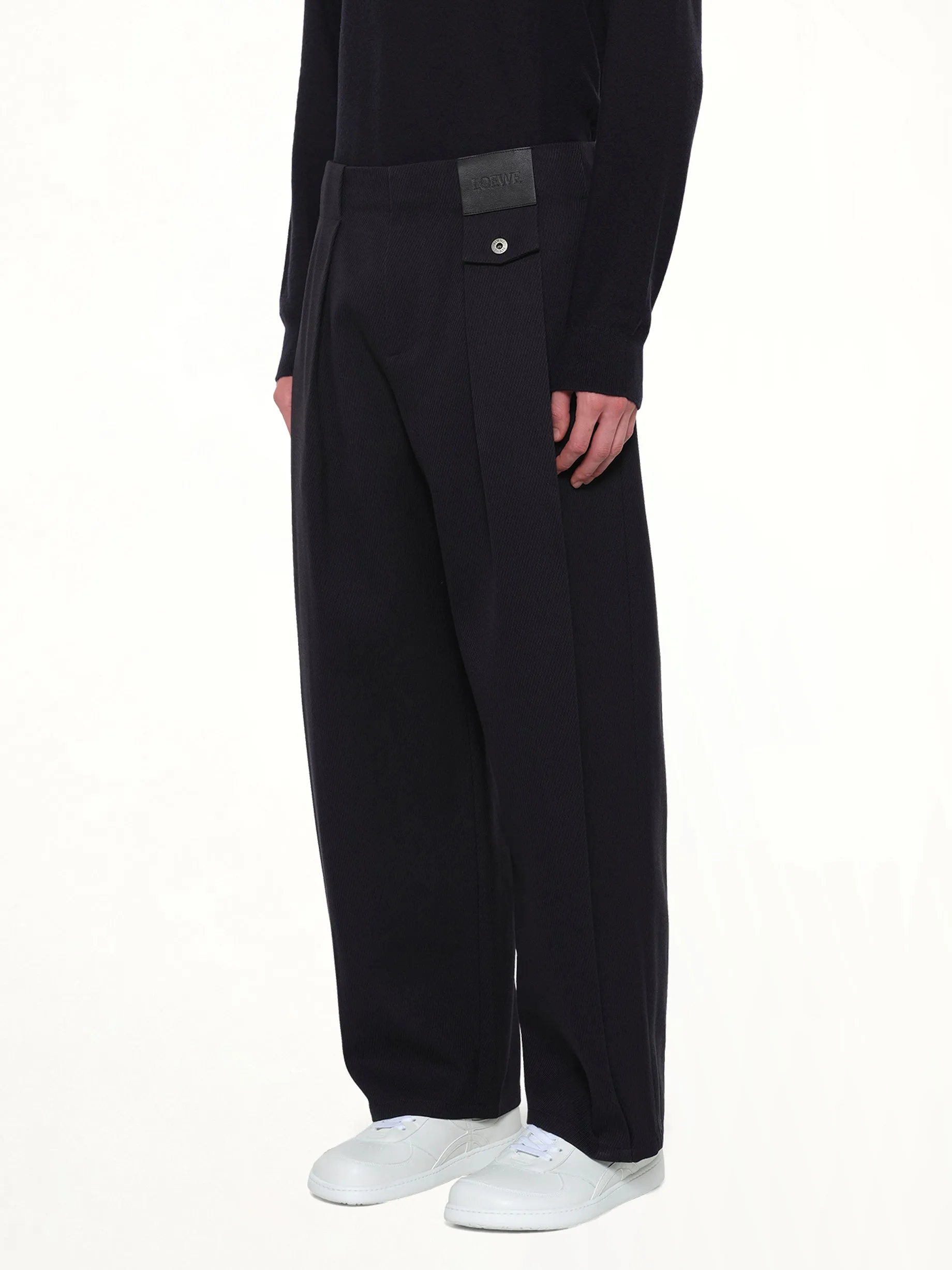 Belted Trouser AF in Dark Navy Blue sold by MARAIS product image thumbnail 3