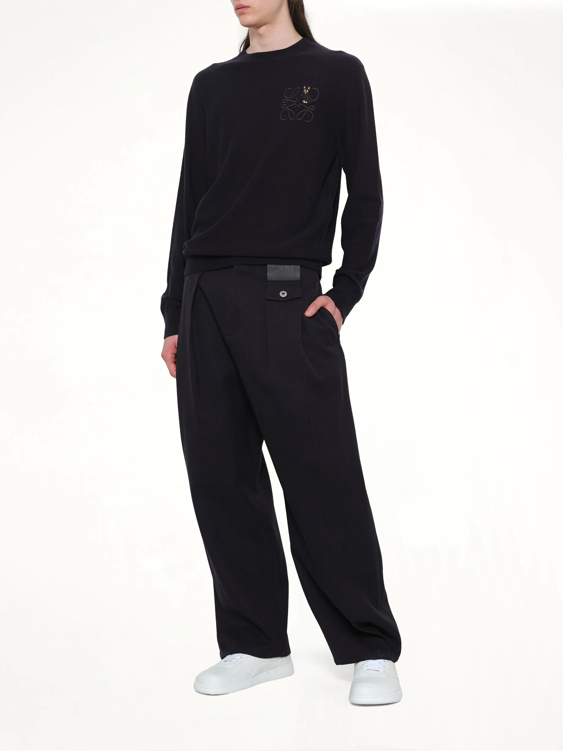 Belted Trouser AF in Dark Navy Blue sold by MARAIS product image thumbnail 4