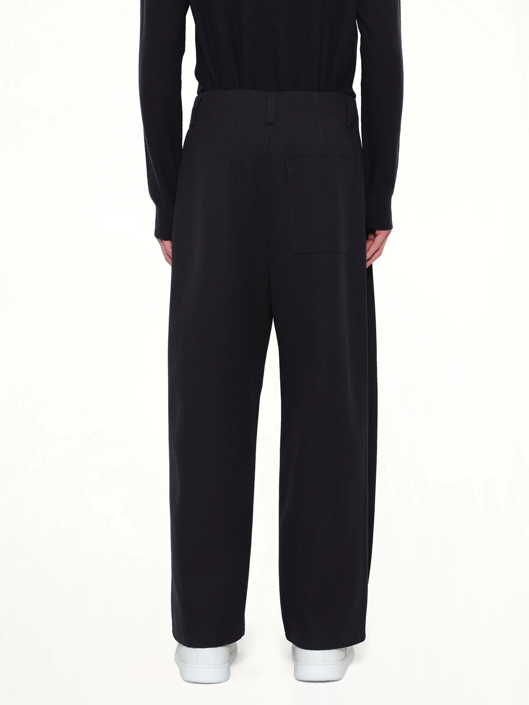 Belted Trouser AF in Dark Navy Blue sold by MARAIS product image thumbnail 5