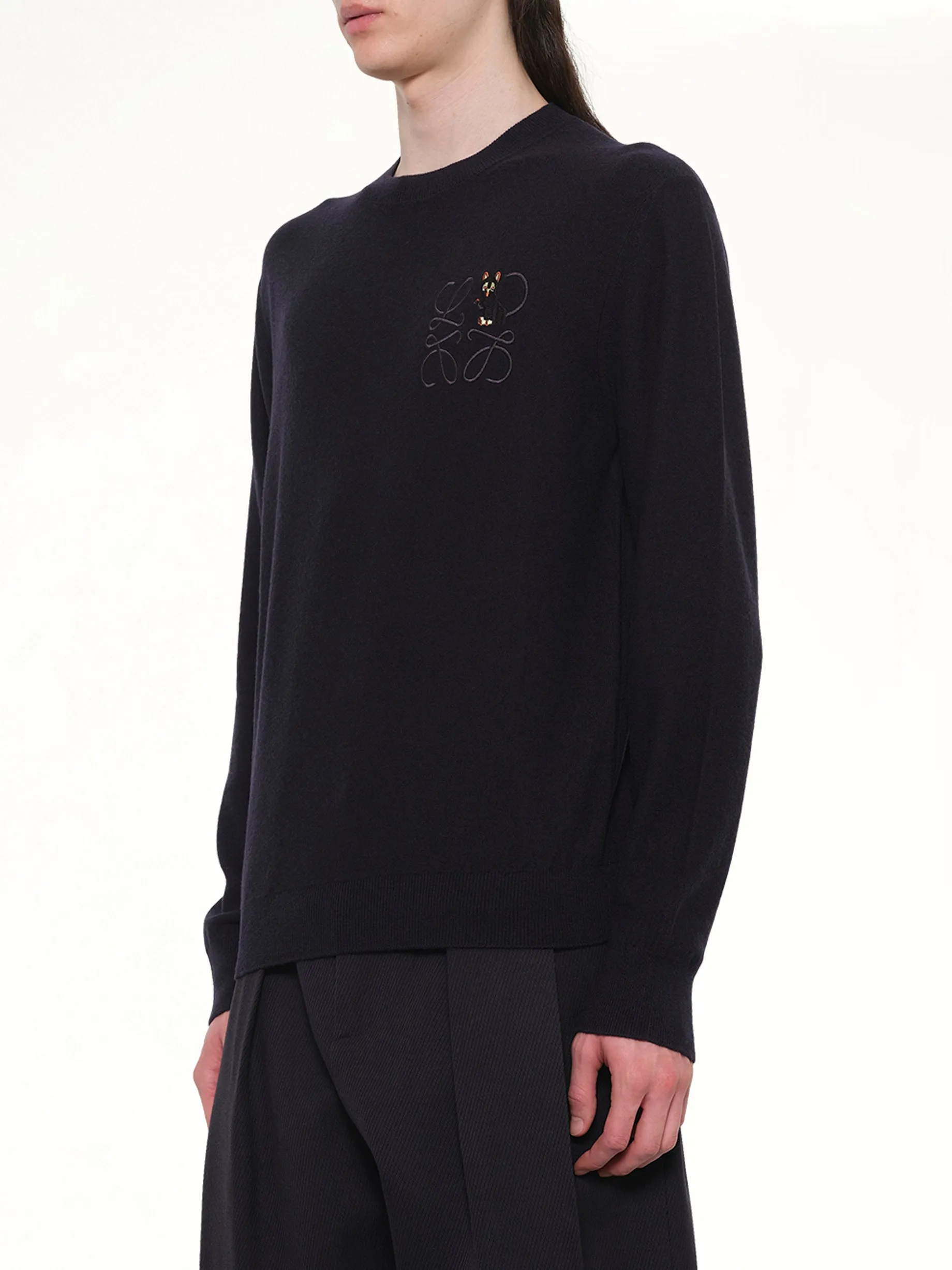 Louis Wain Knit Sweater in Dark Navy Blue sold by MARAIS product image thumbnail 3