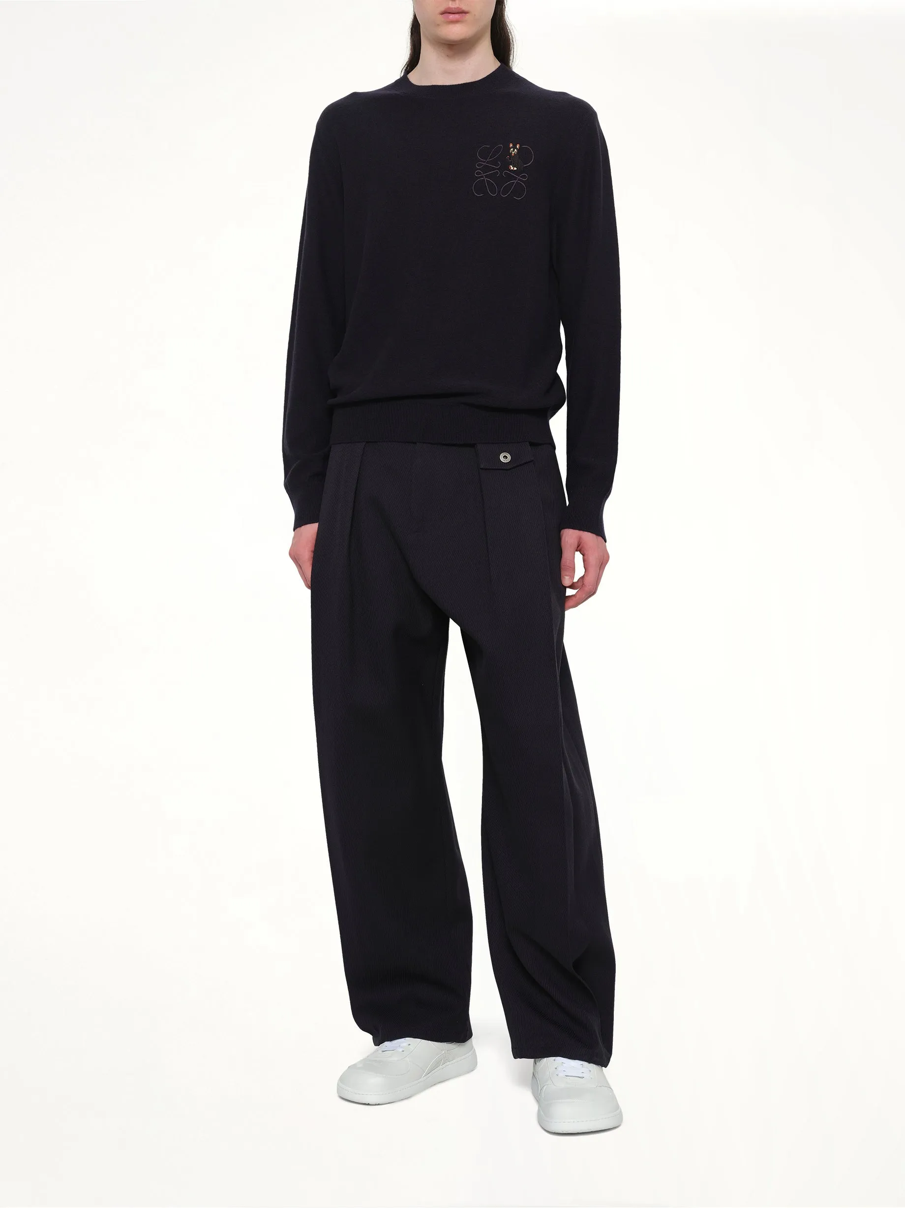 Louis Wain Knit Sweater in Dark Navy Blue sold by MARAIS product image thumbnail 4