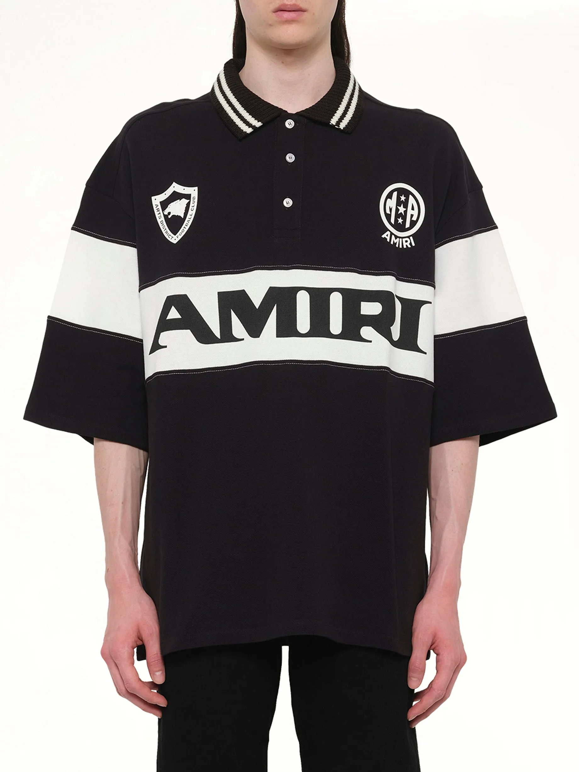 Amiri Sport Oversized Polo in Black sold by MARAIS