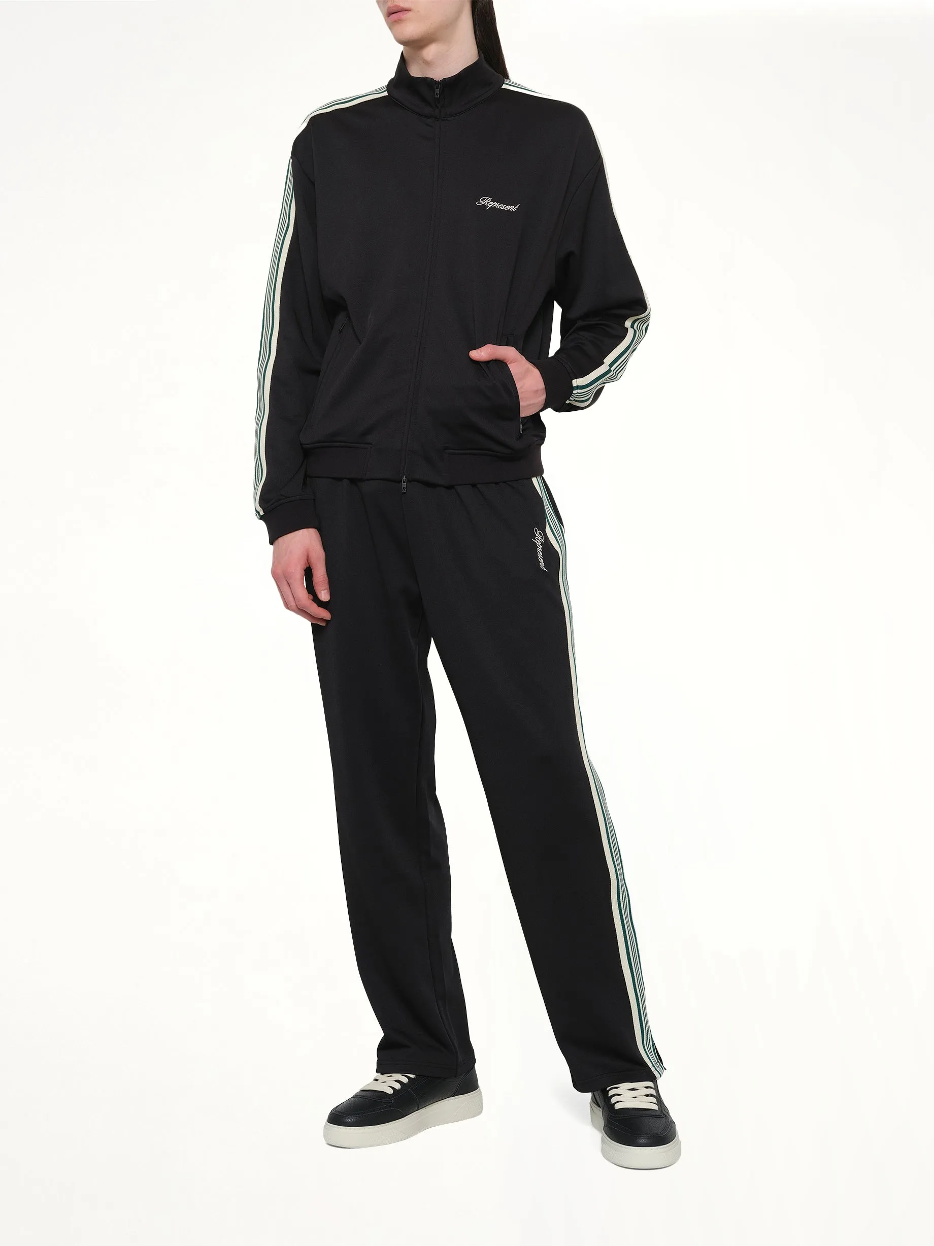 Taped Track Jacket in Jet Black sold by MARAIS product image thumbnail 4