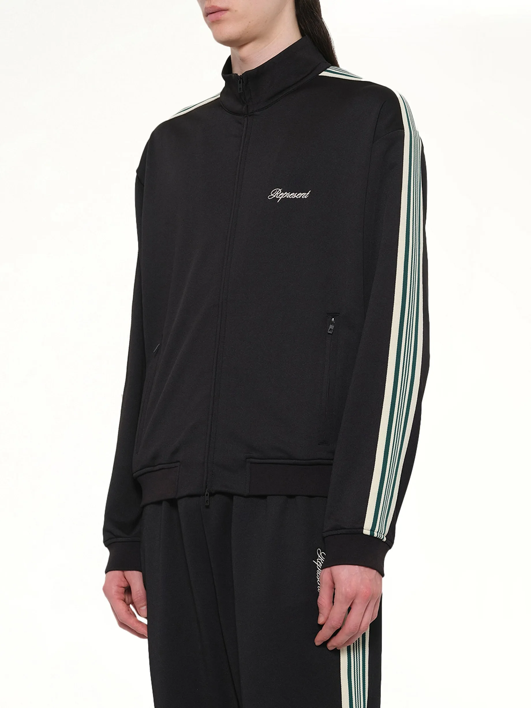Taped Track Jacket in Jet Black sold by MARAIS product image thumbnail 3