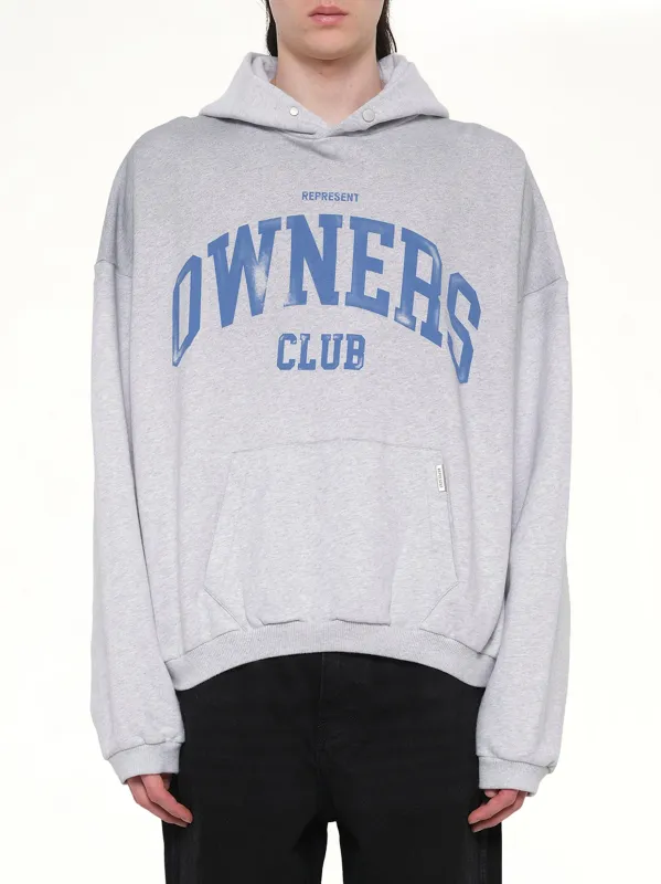 Represent Owners Club Hoodie in Sprayed Ice Grey Marl sold by MARAIS