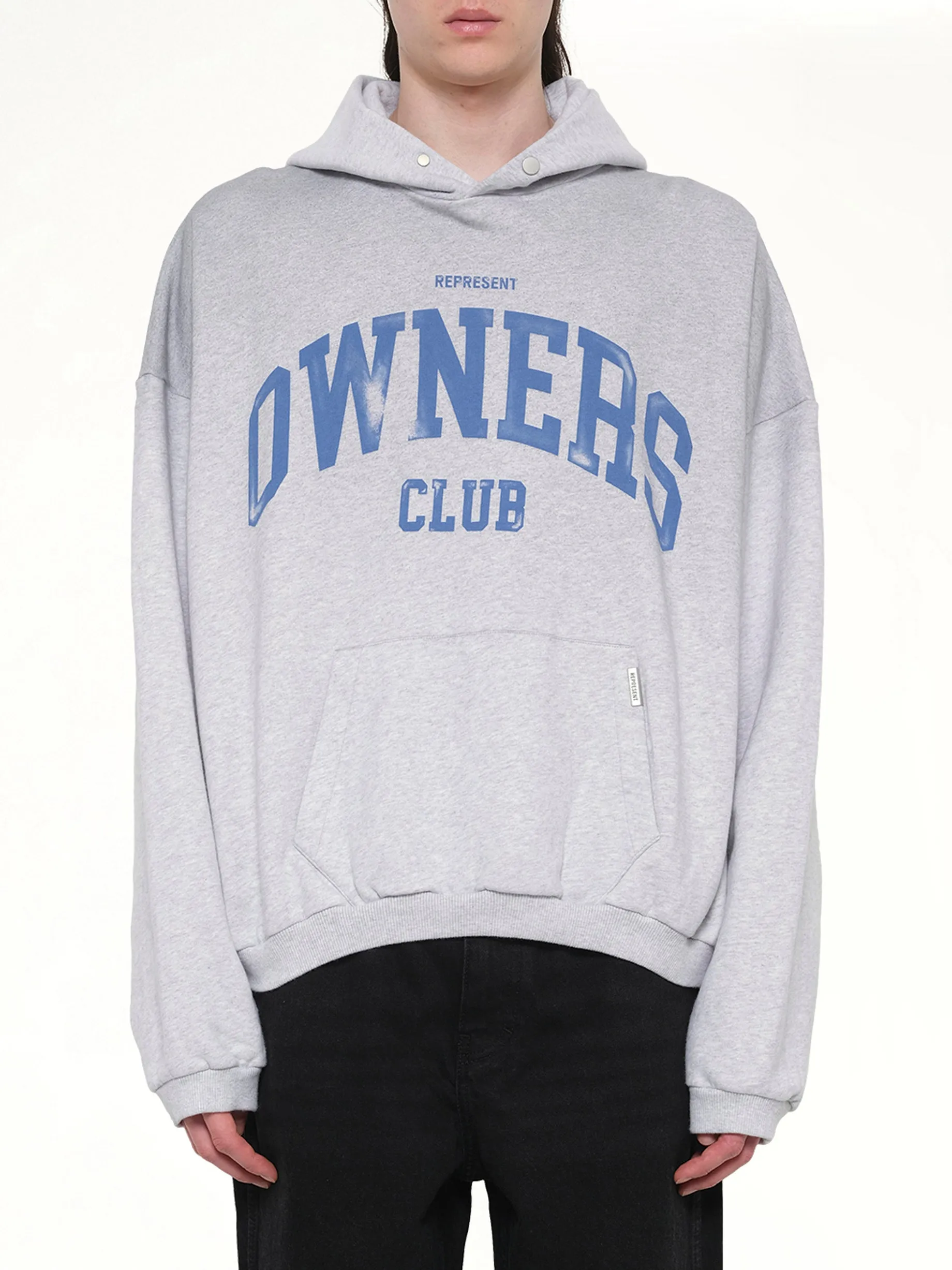 Represent Owners Club Hoodie in Sprayed Ice Grey Marl sold by MARAIS