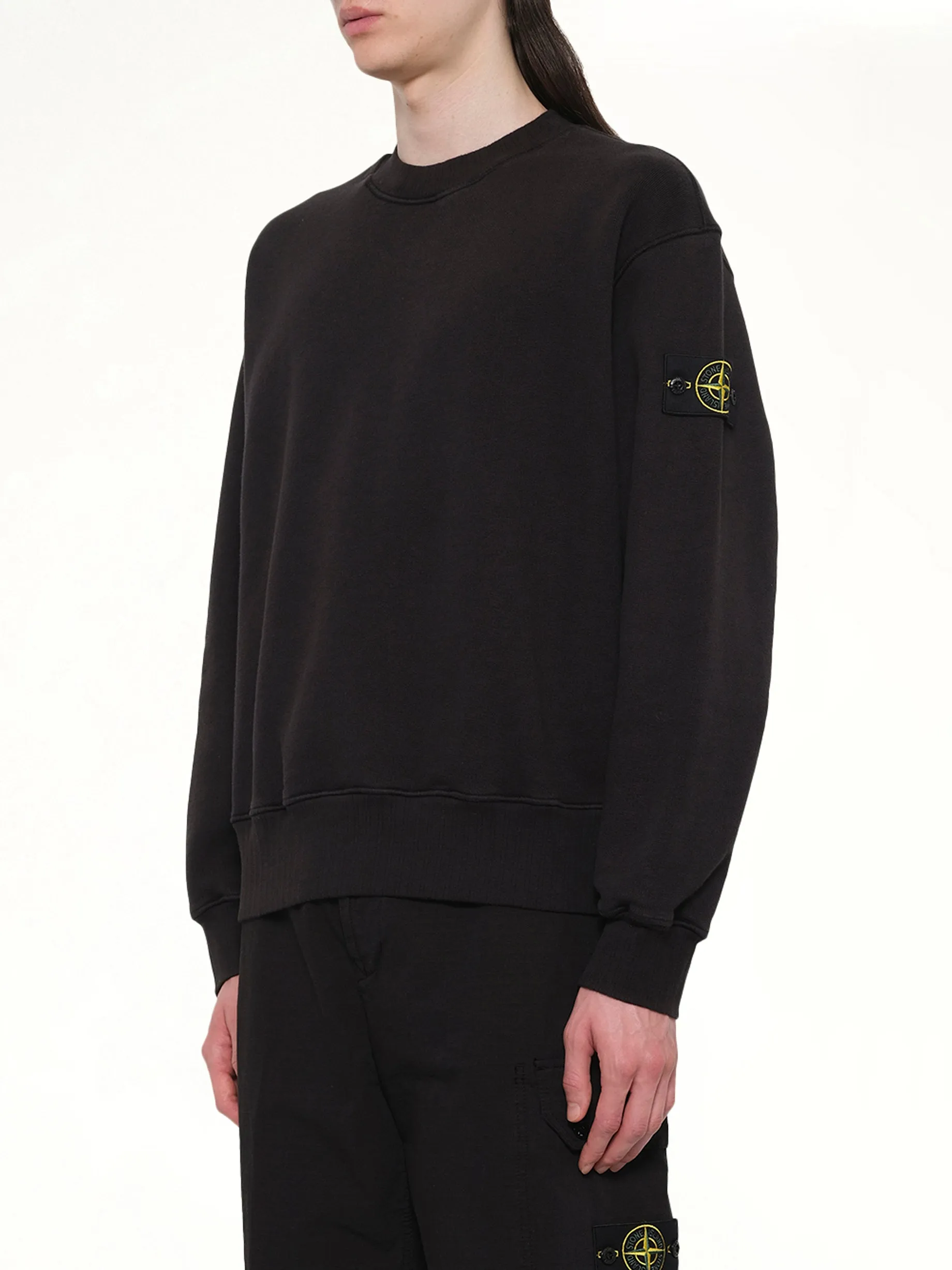 610002 Heavy Cotton Fleece Sweatshirt in Black sold by MARAIS product image thumbnail 3