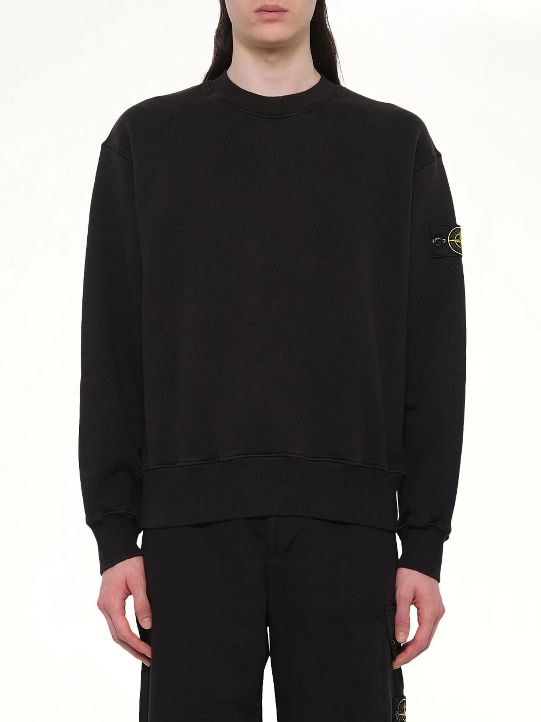 610002 Heavy Cotton Fleece Sweatshirt in Black sold by MARAIS