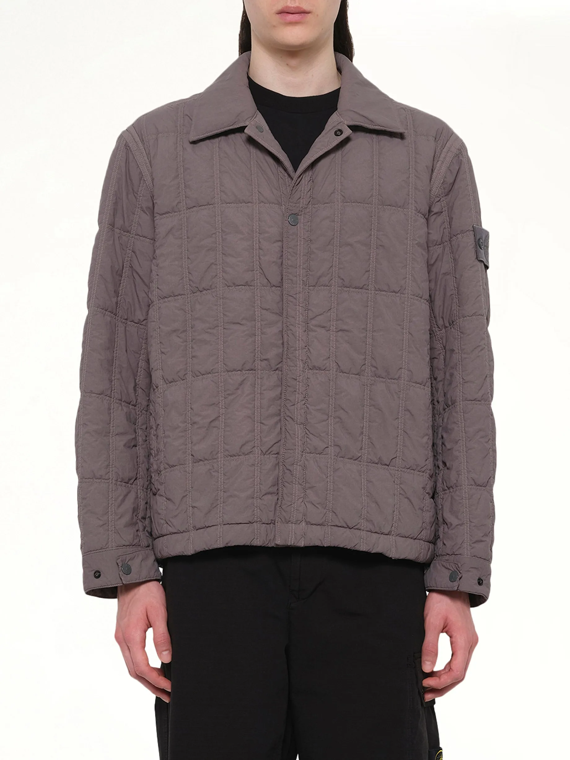 410009 Nylon Smerigliato Jacket in Dark Grey sold by MARAIS