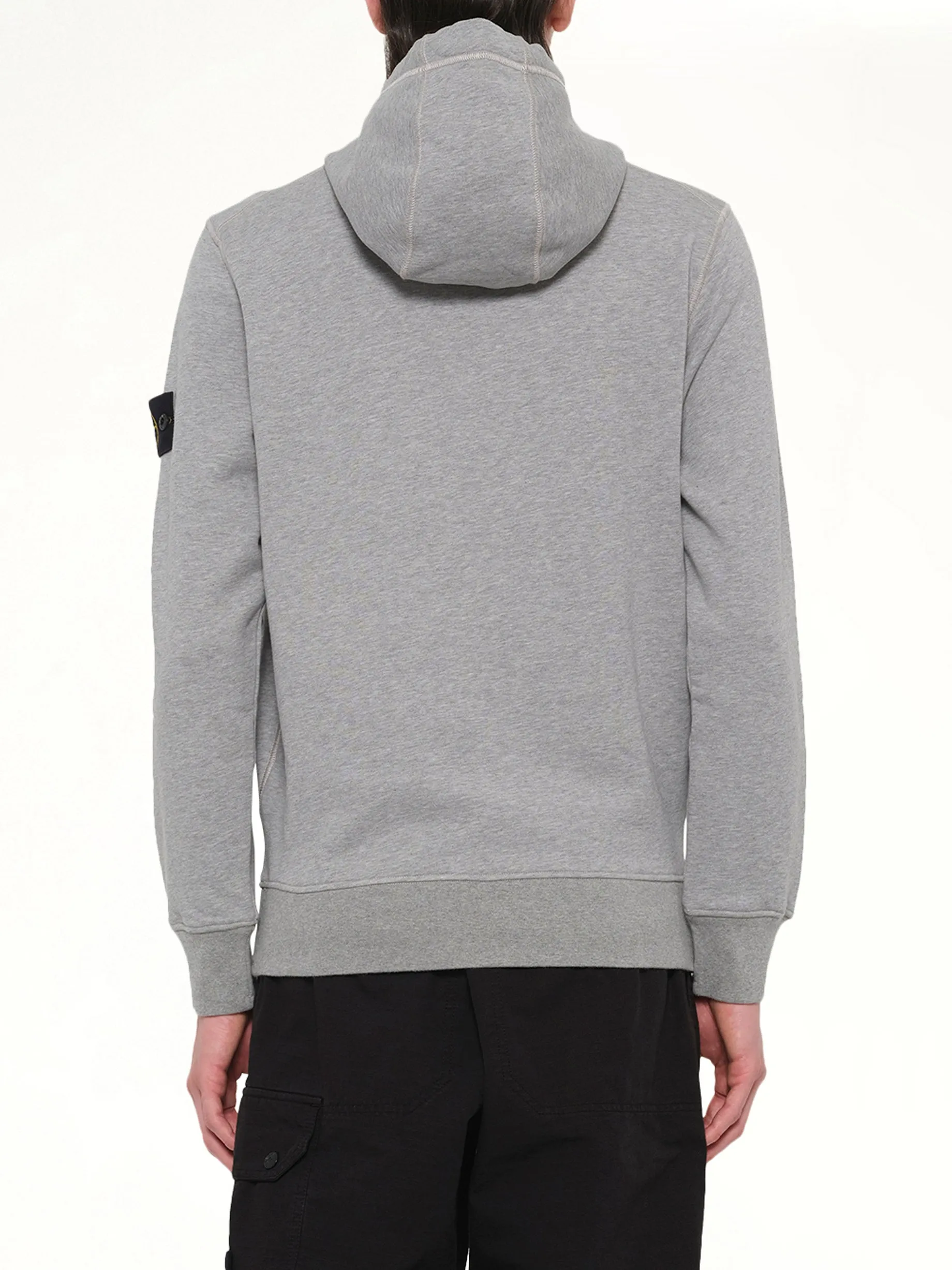 610006 Washed Cotton Fleece Hoodie in Melange Grey sold by MARAIS product image thumbnail 5