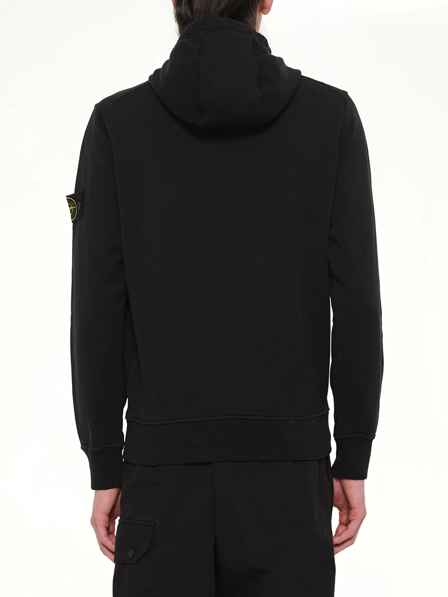 6100062 Cotton Fleece Hoodie in Black sold by MARAIS product image thumbnail 5