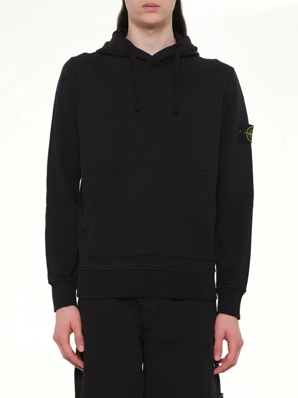 6100062 Cotton Fleece Hoodie in Black sold by MARAIS