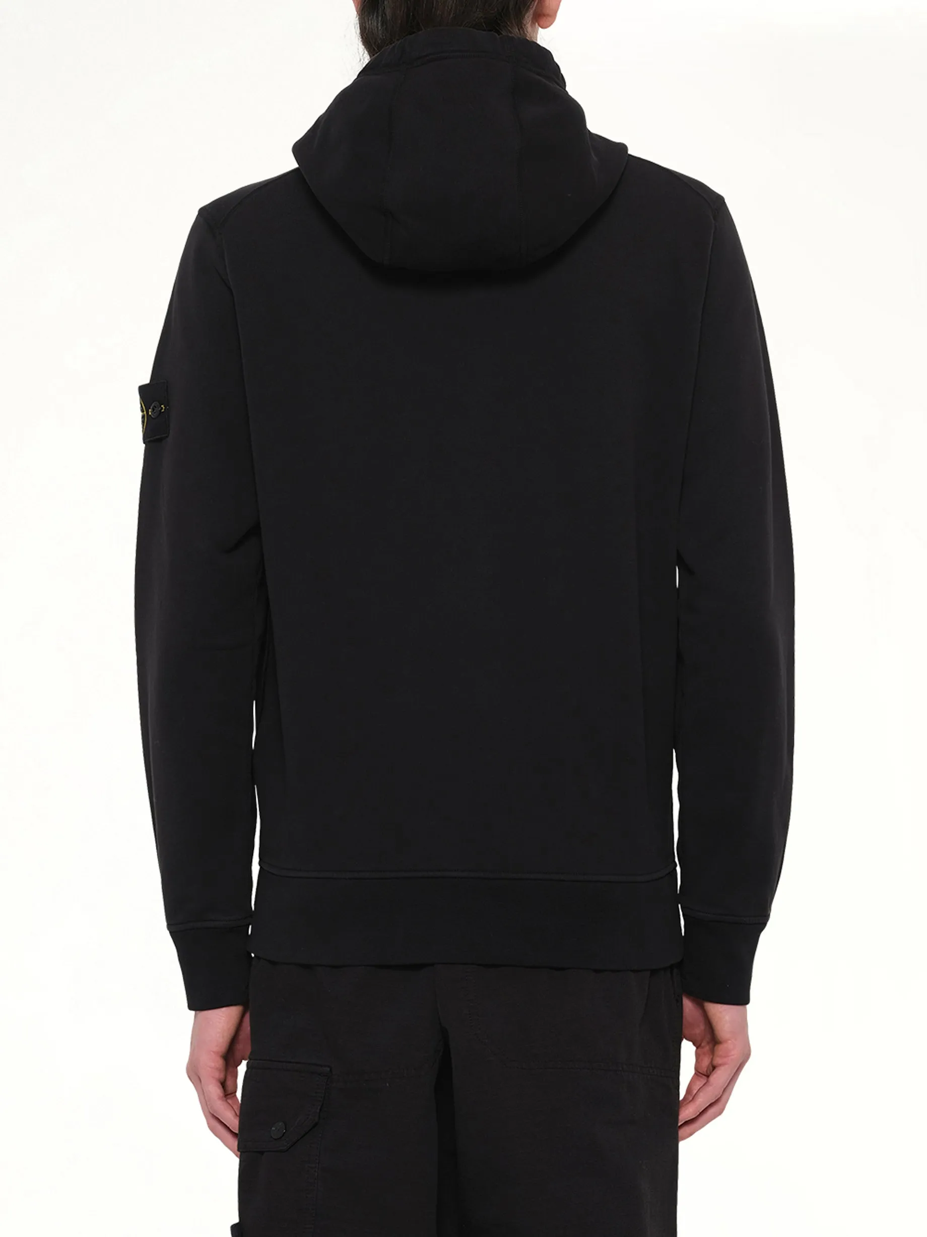 6100061 Cotton Fleece Hoodie in Black sold by MARAIS product image thumbnail 5