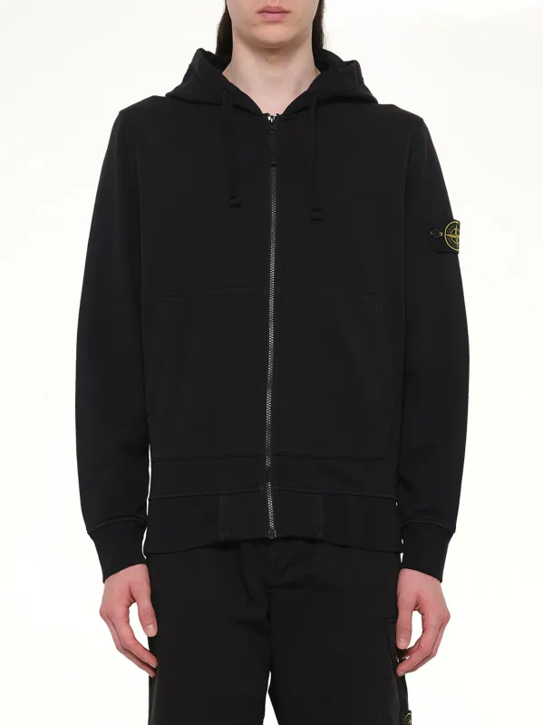 6100061 Cotton Fleece Hoodie in Black sold by MARAIS