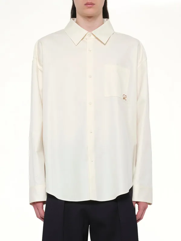 Anagram Embroidered Shirt in Ecru made by Loewe