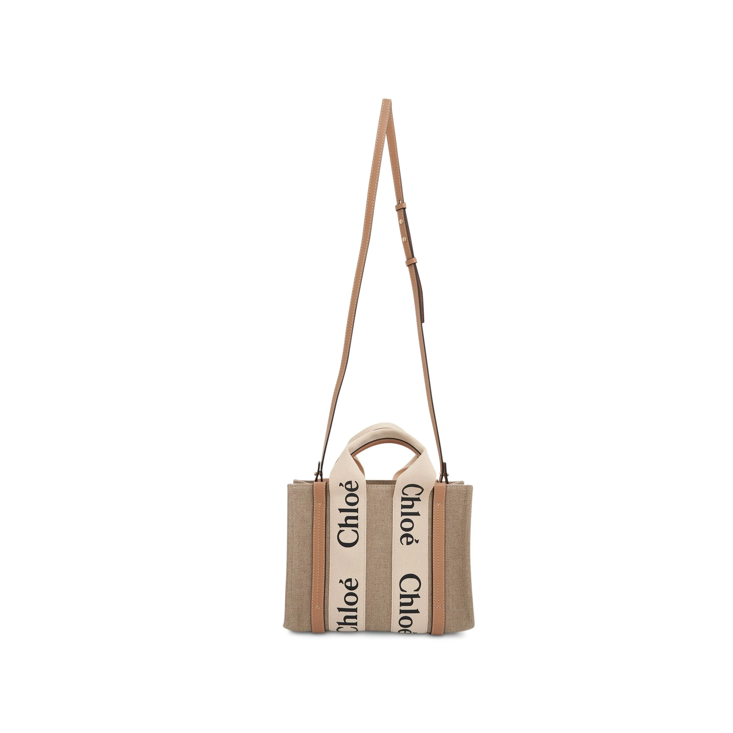 Small Eco Woody Tote Bag with Strap in White/Beige sold by MARAIS product image thumbnail 5
