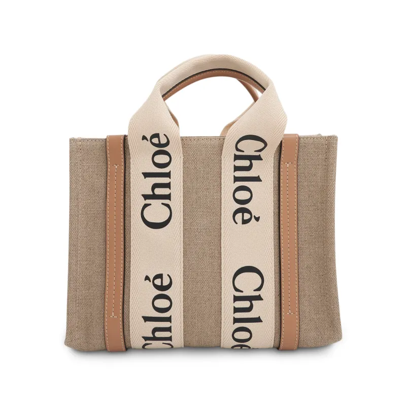 Small Eco Woody Tote Bag with Strap in White/Beige sold by MARAIS