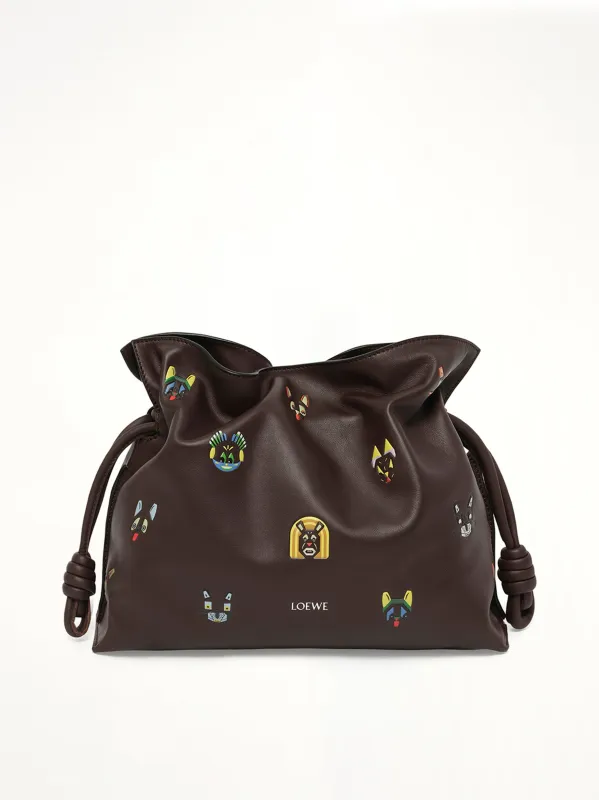 Flamenco Clutch Allover Cats Medium Bag in Brown sold by MARAIS