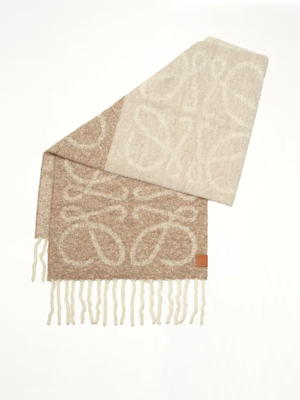 Big Anagram Scarf in Beige/White sold by MARAIS