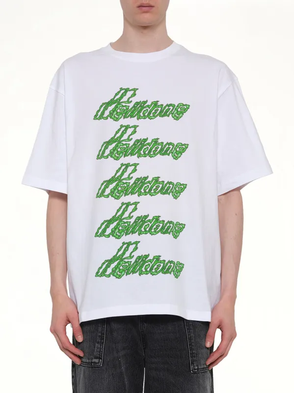 Multi-Logo T-Shirt in White/Green made by MARAIS