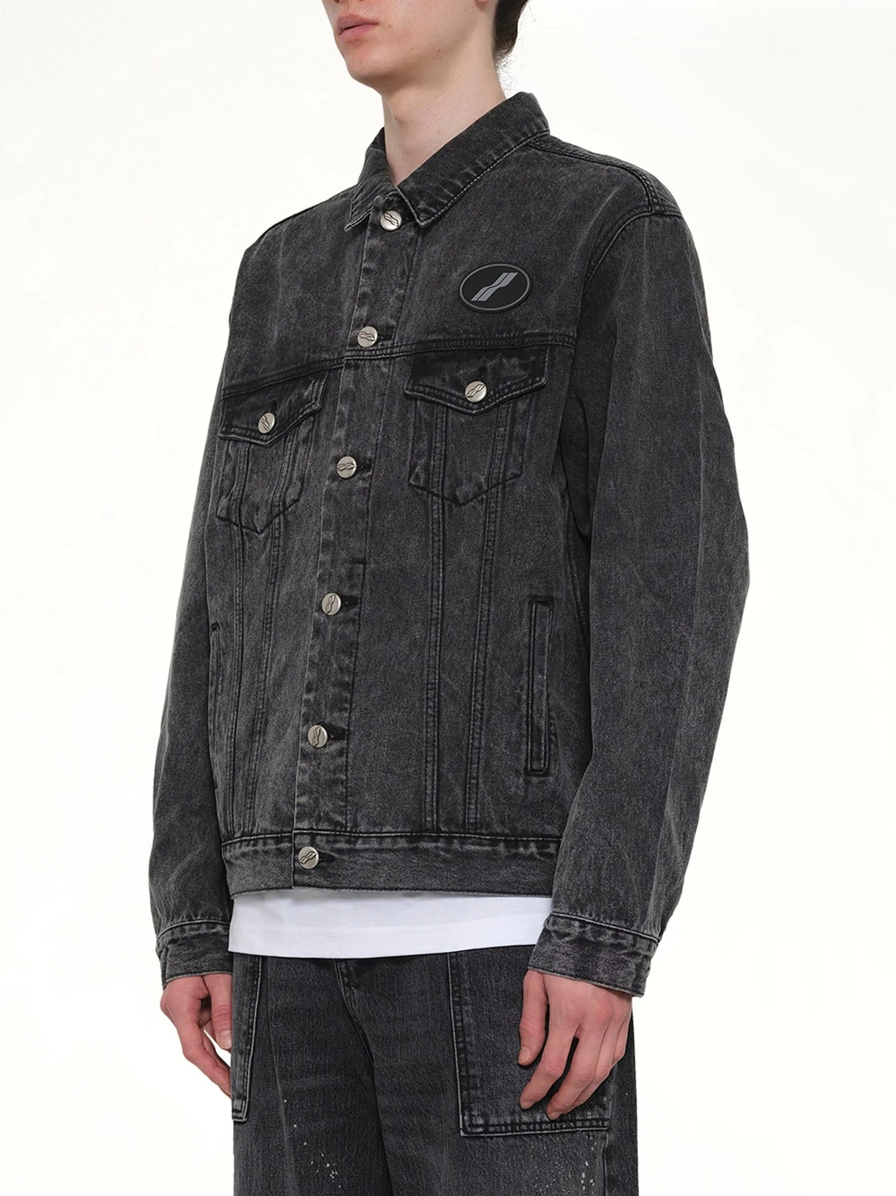Oversized Denim Jacket in Washed Black sold by MARAIS product image thumbnail 3