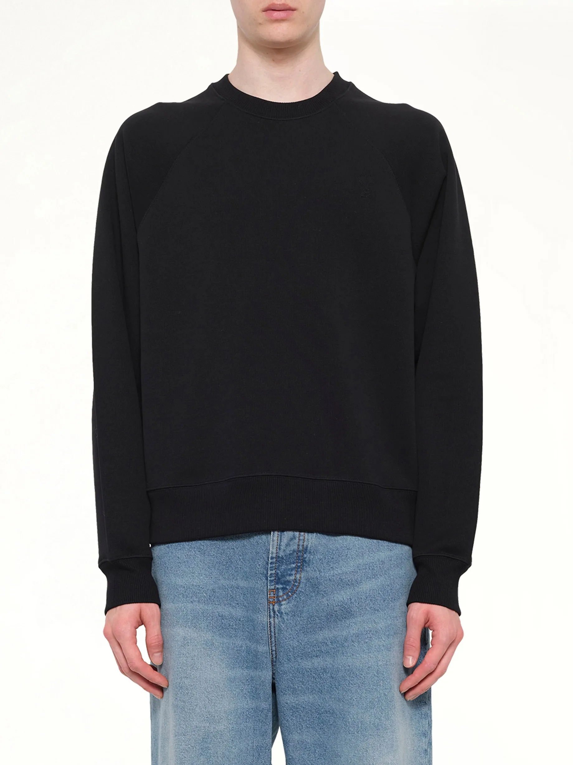 Small Embossed ADC Sweatshirt in Black sold by MARAIS