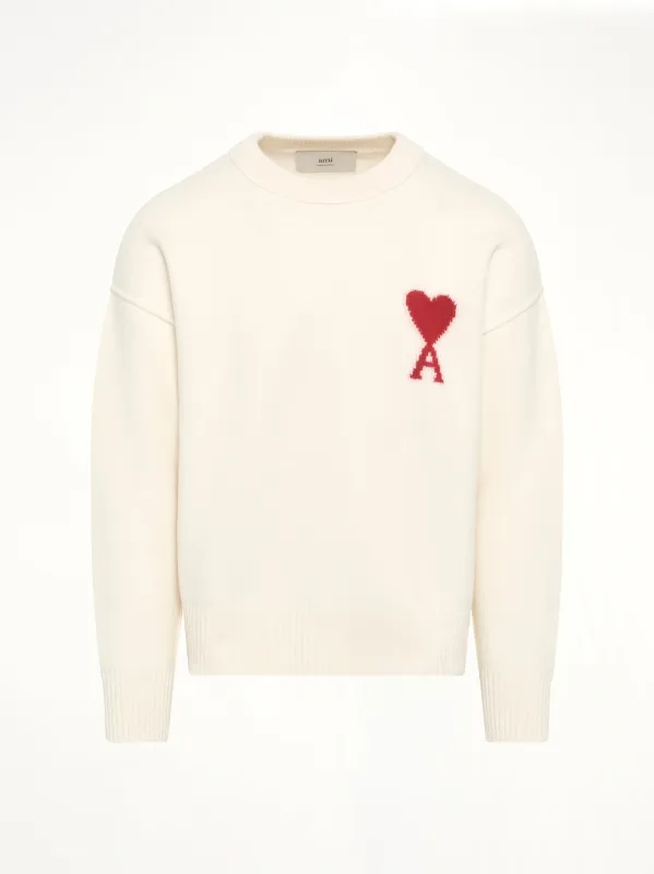 Red Ami De Coeur Sweater in Cream sold by MARAIS