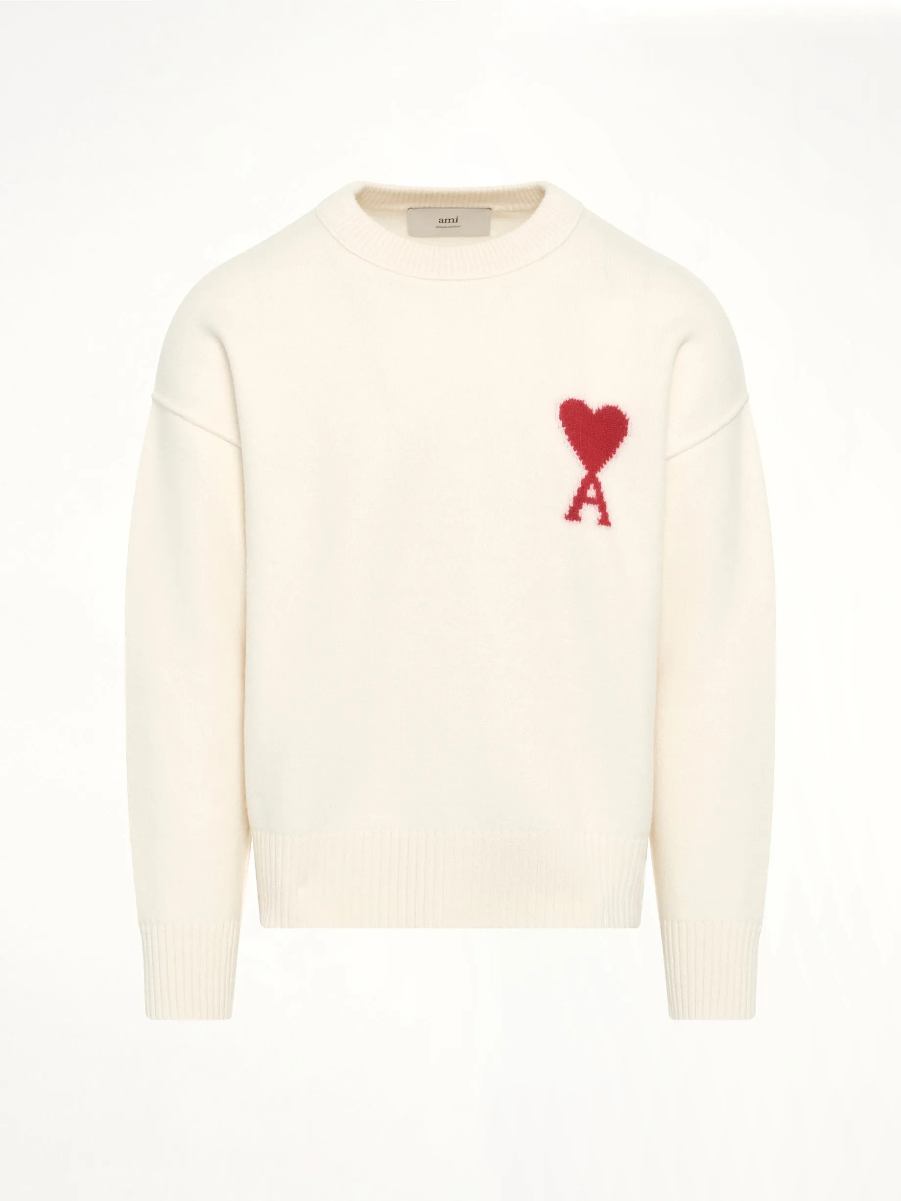 Red Ami De Coeur Sweater in Cream sold by MARAIS
