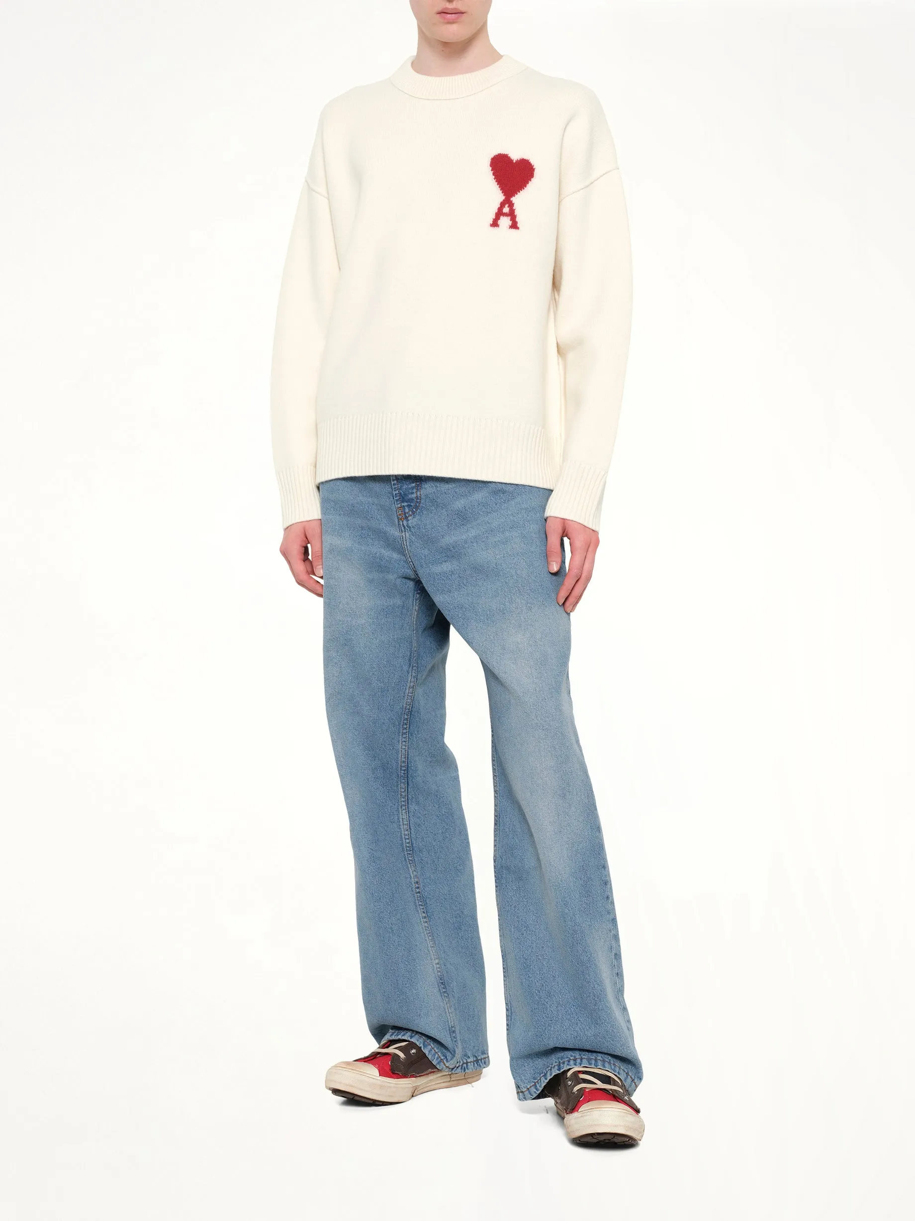 Red Ami De Coeur Sweater in Cream sold by MARAIS product image thumbnail 4