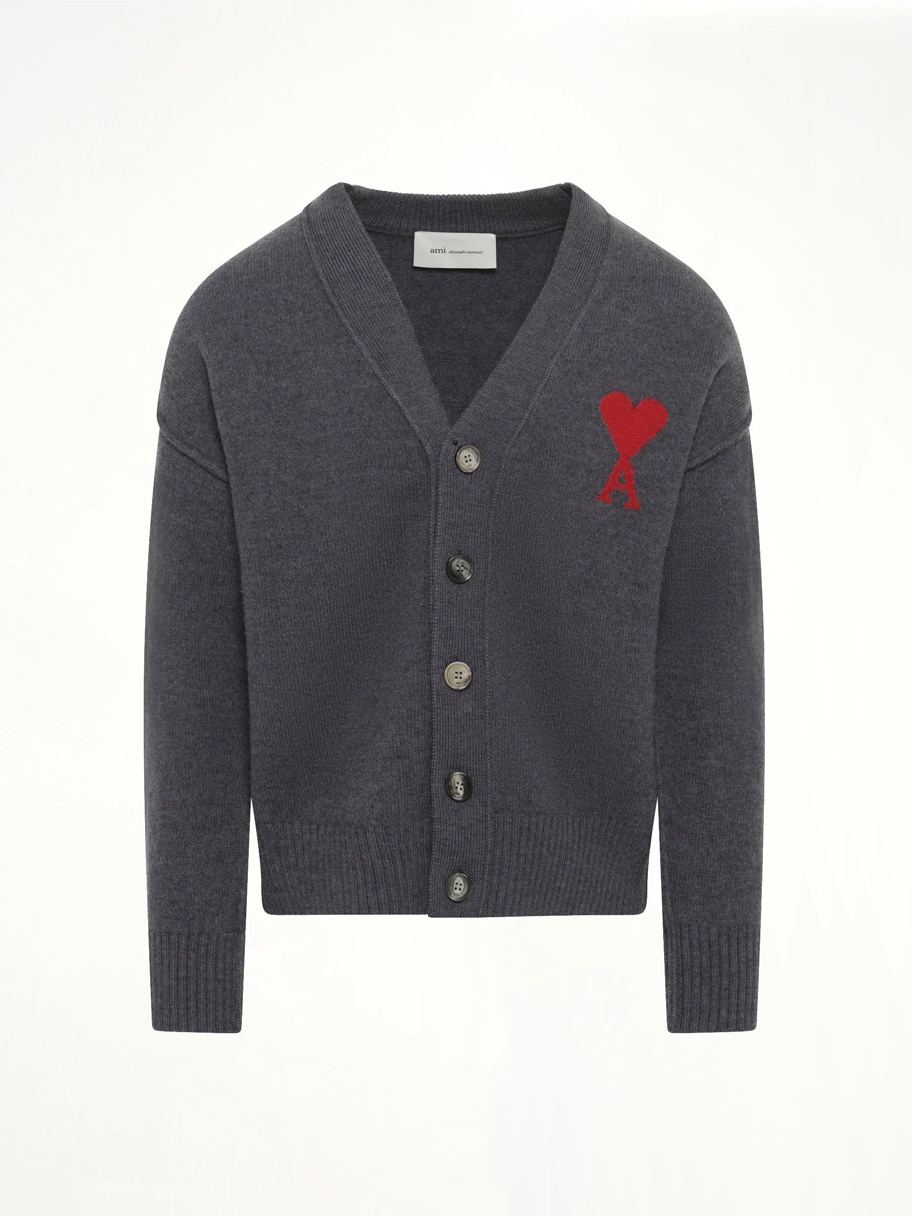 Red Ami De Coeur Cardigan in Grey sold by MARAIS