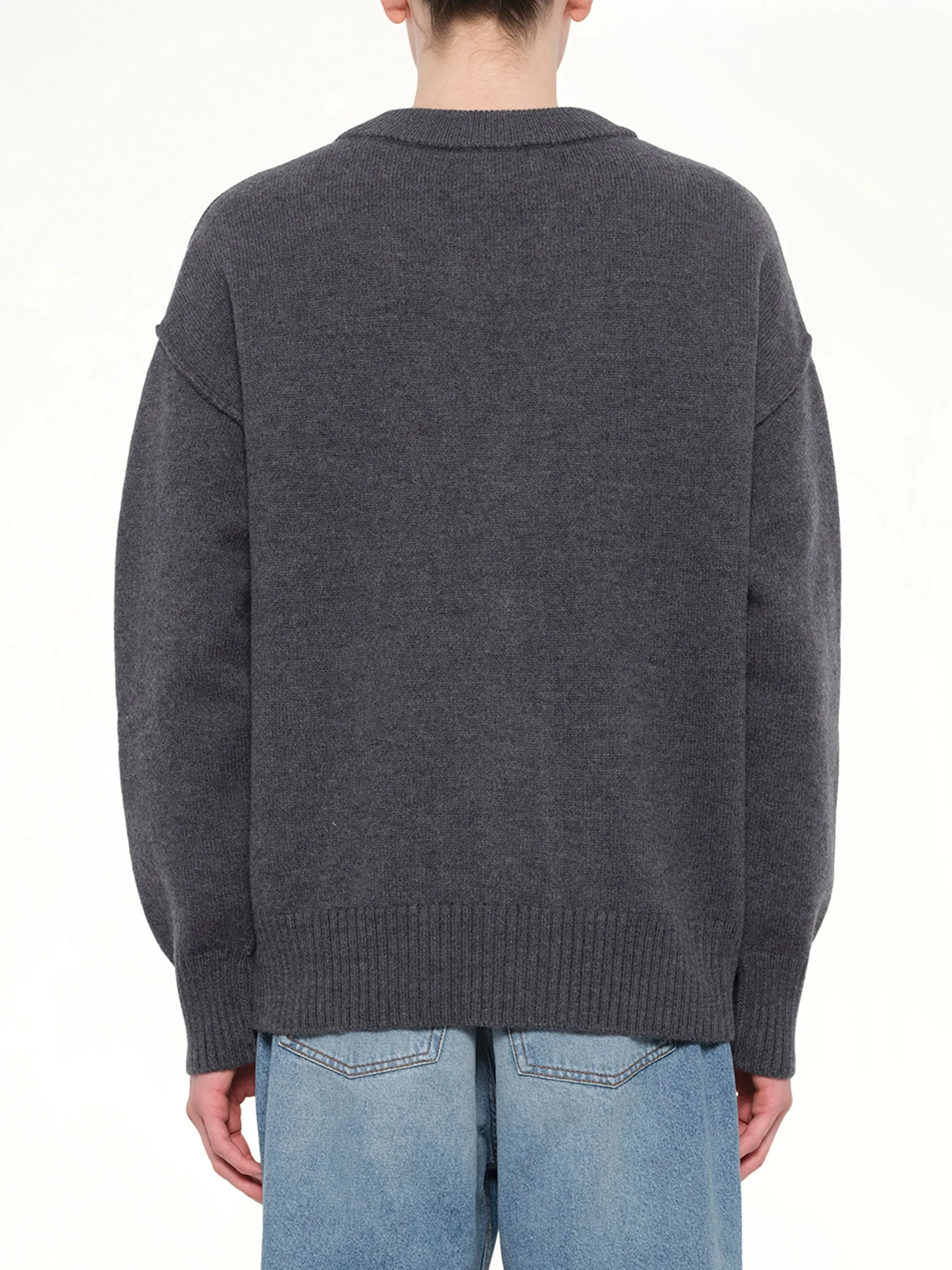 Red Ami De Coeur Cardigan in Grey sold by MARAIS product image thumbnail 5