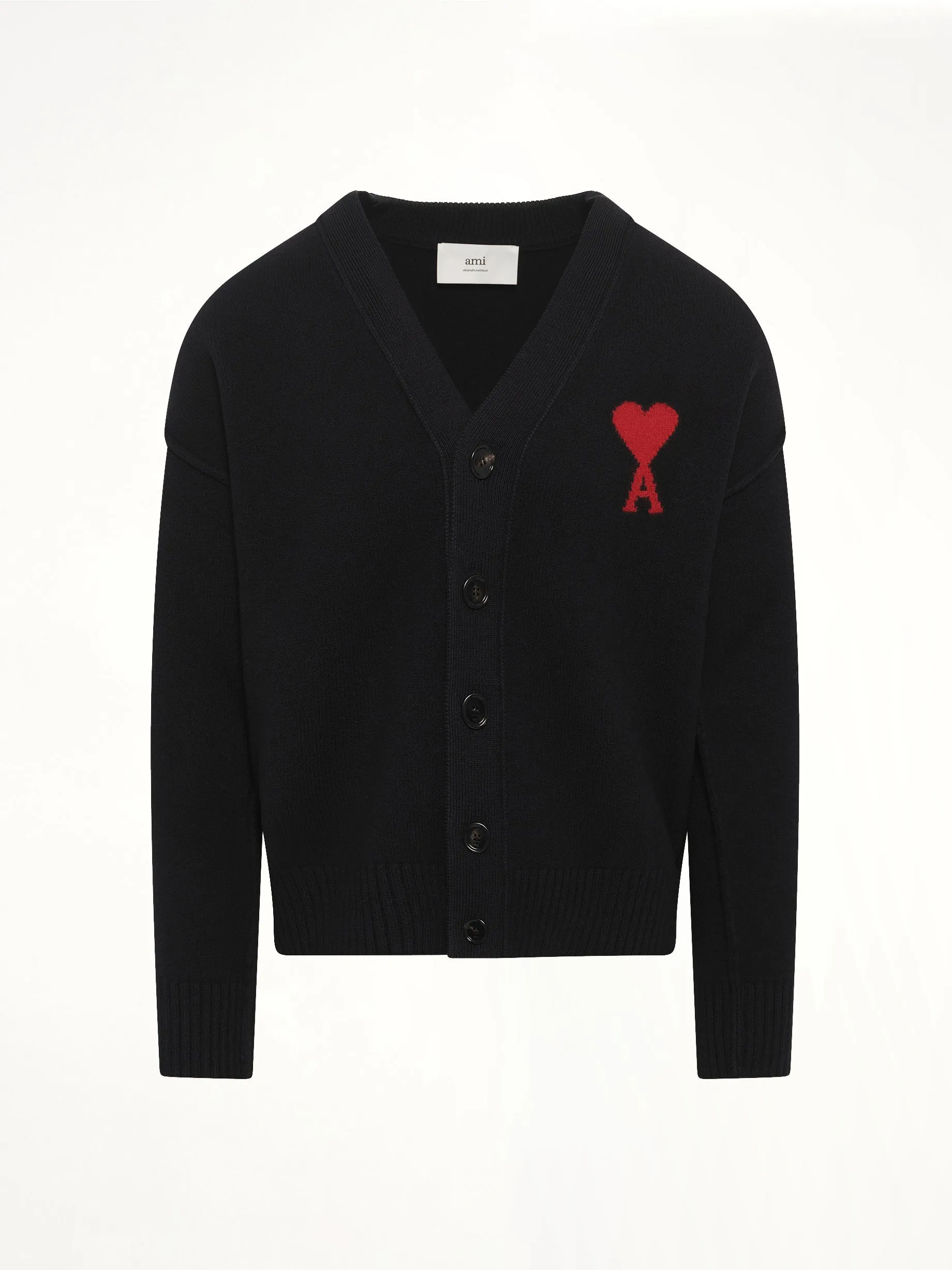 Red Ami De Coeur Cardigan in Black sold by MARAIS