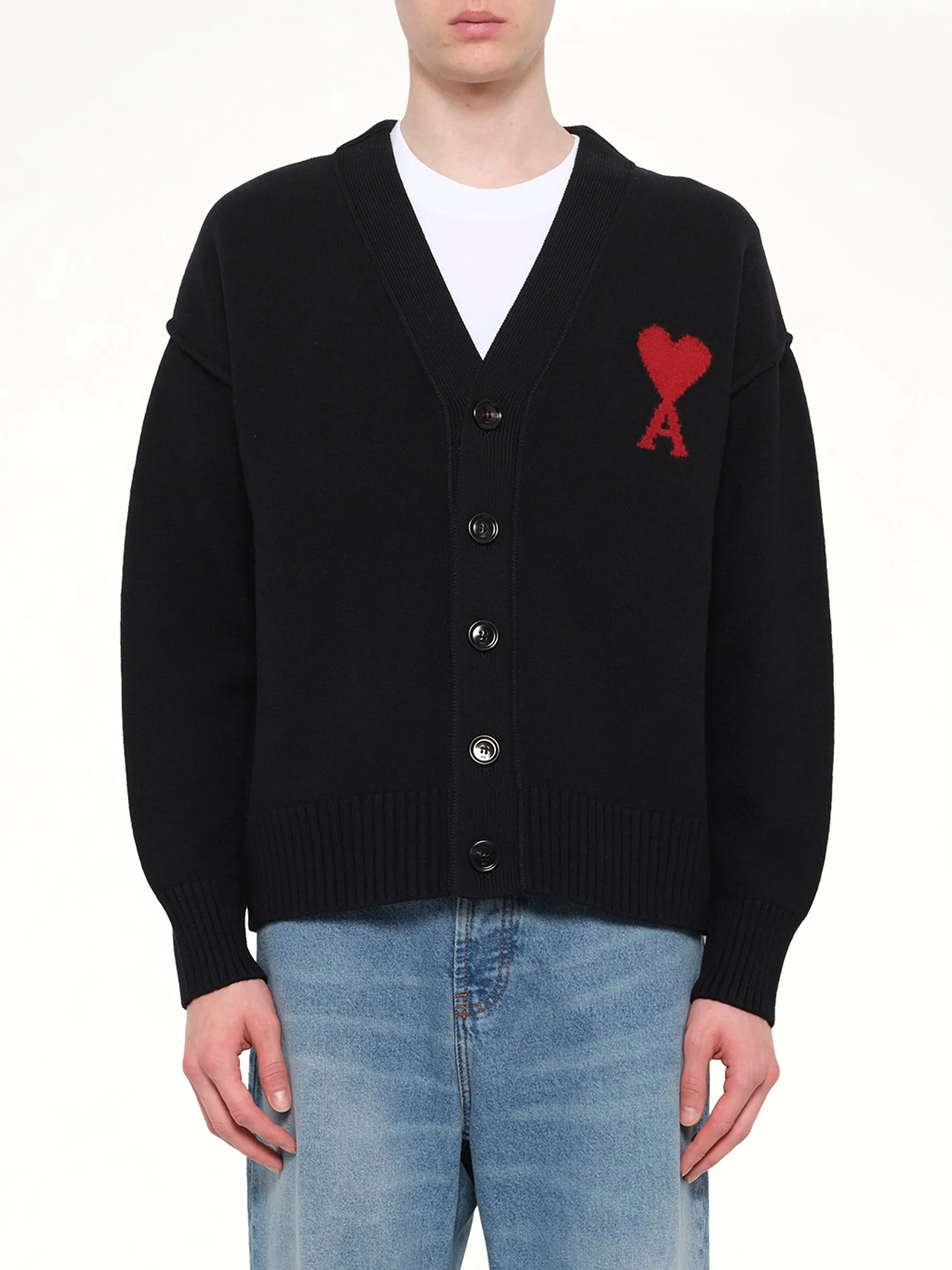 Red Ami De Coeur Cardigan in Black sold by MARAIS product image thumbnail 2