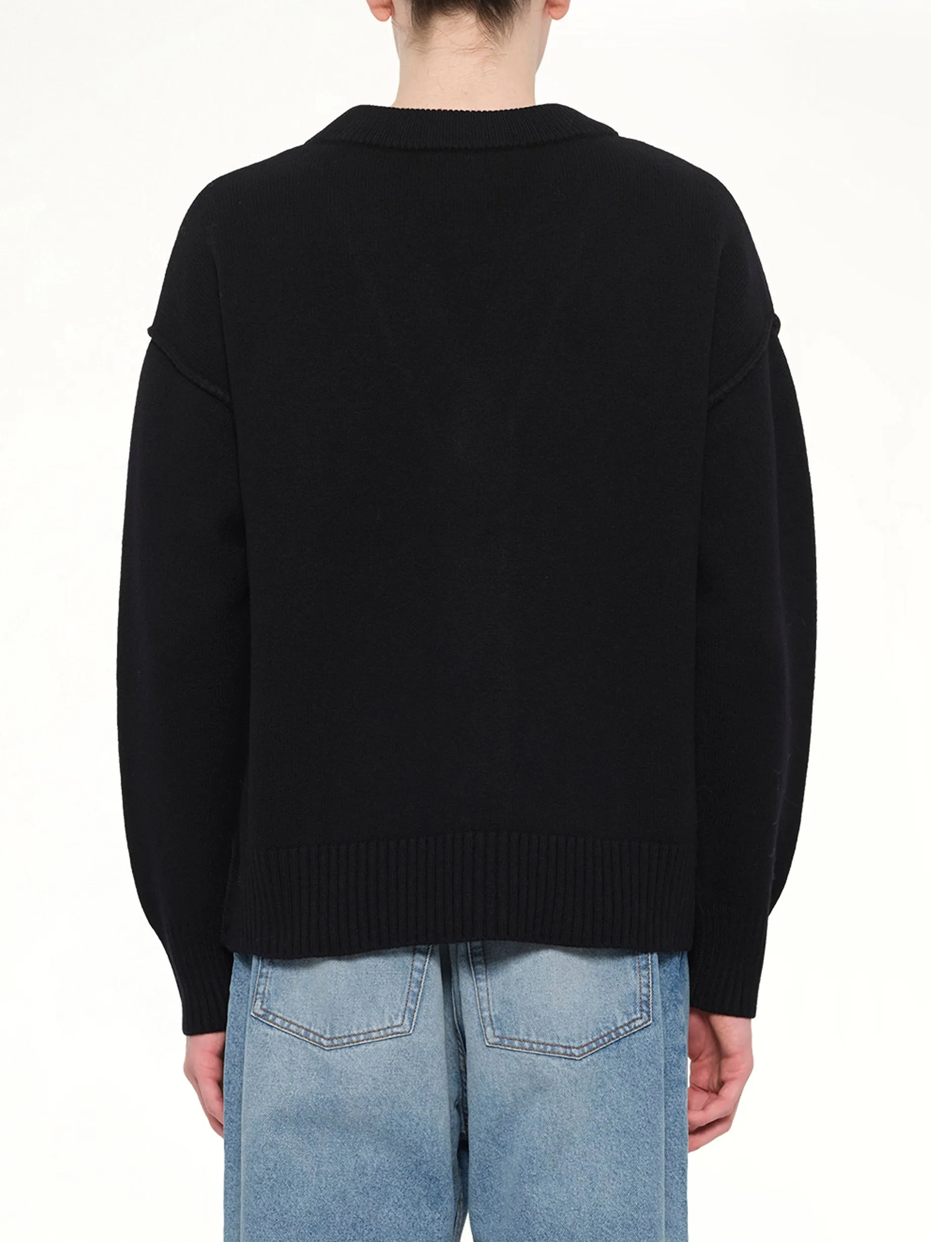 Red Ami De Coeur Cardigan in Black sold by MARAIS product image thumbnail 5