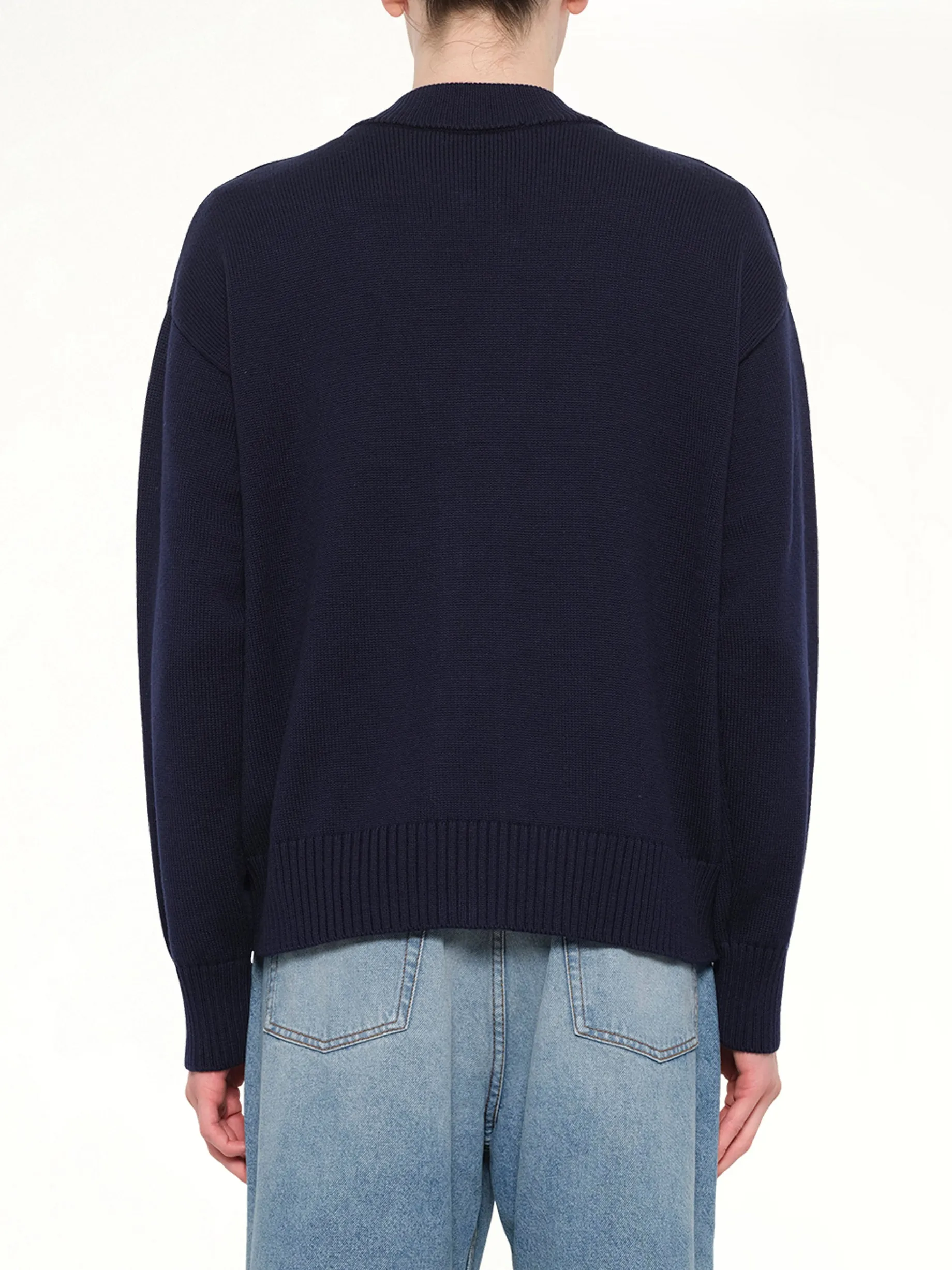 Contrasted ADC Cardigan in Navy sold by MARAIS product image thumbnail 5