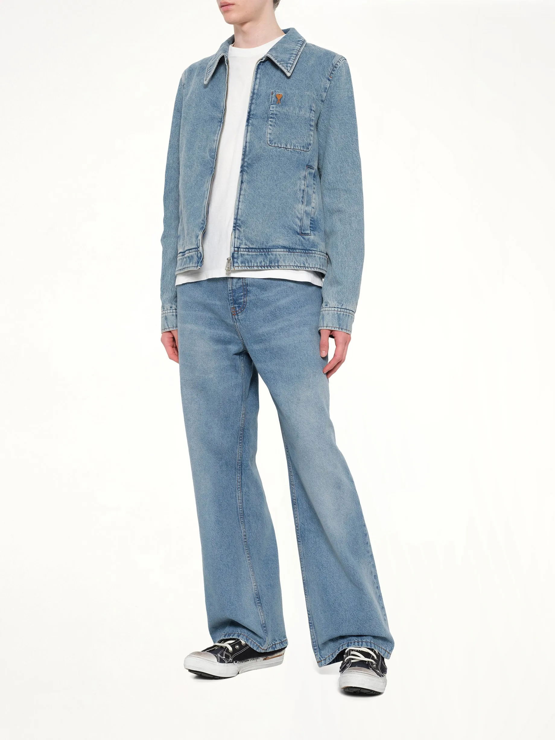 Contrasted ADC Denim Jacket in Blue sold by MARAIS product image thumbnail 4