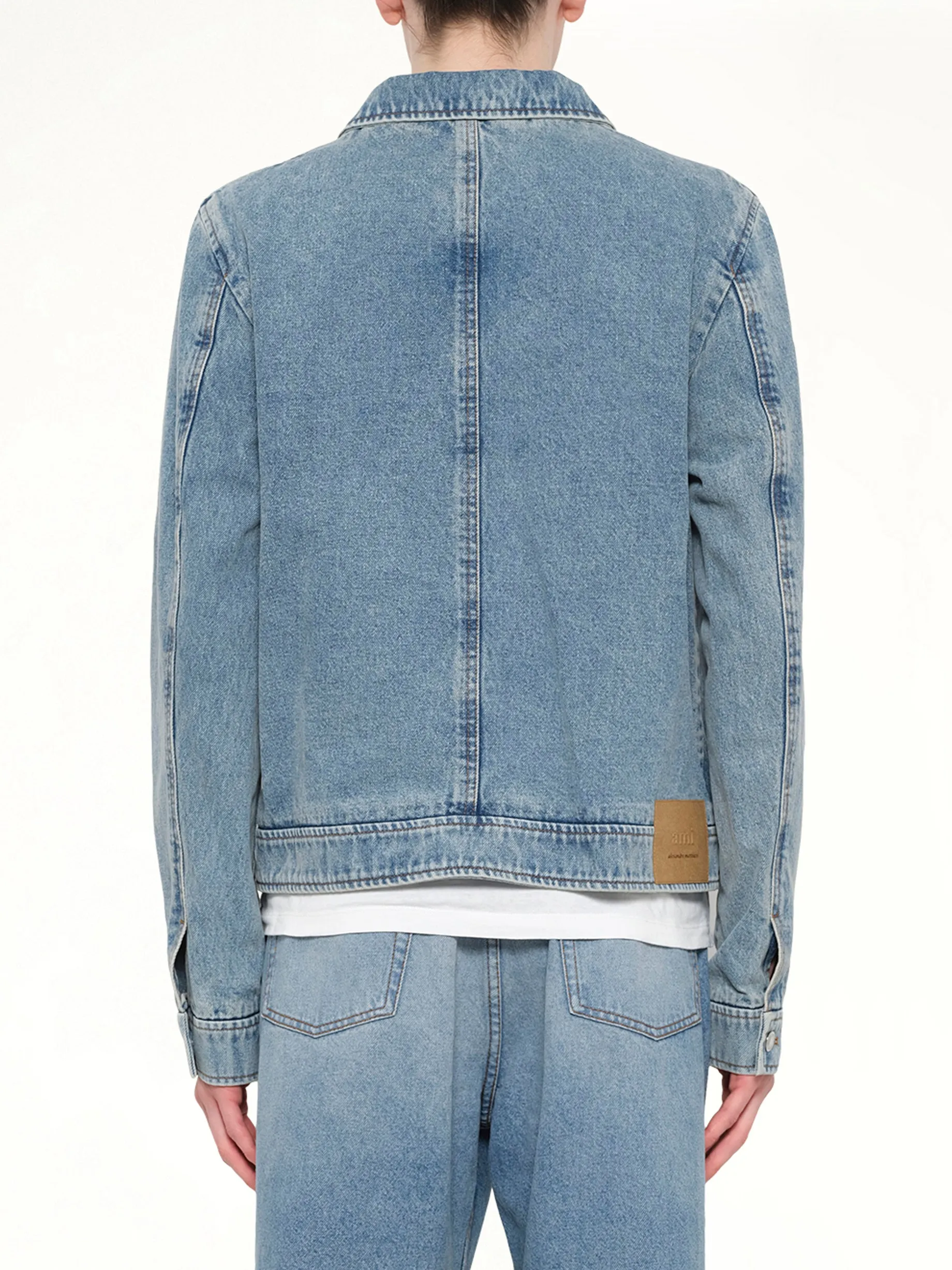 Contrasted ADC Denim Jacket in Blue sold by MARAIS product image thumbnail 5