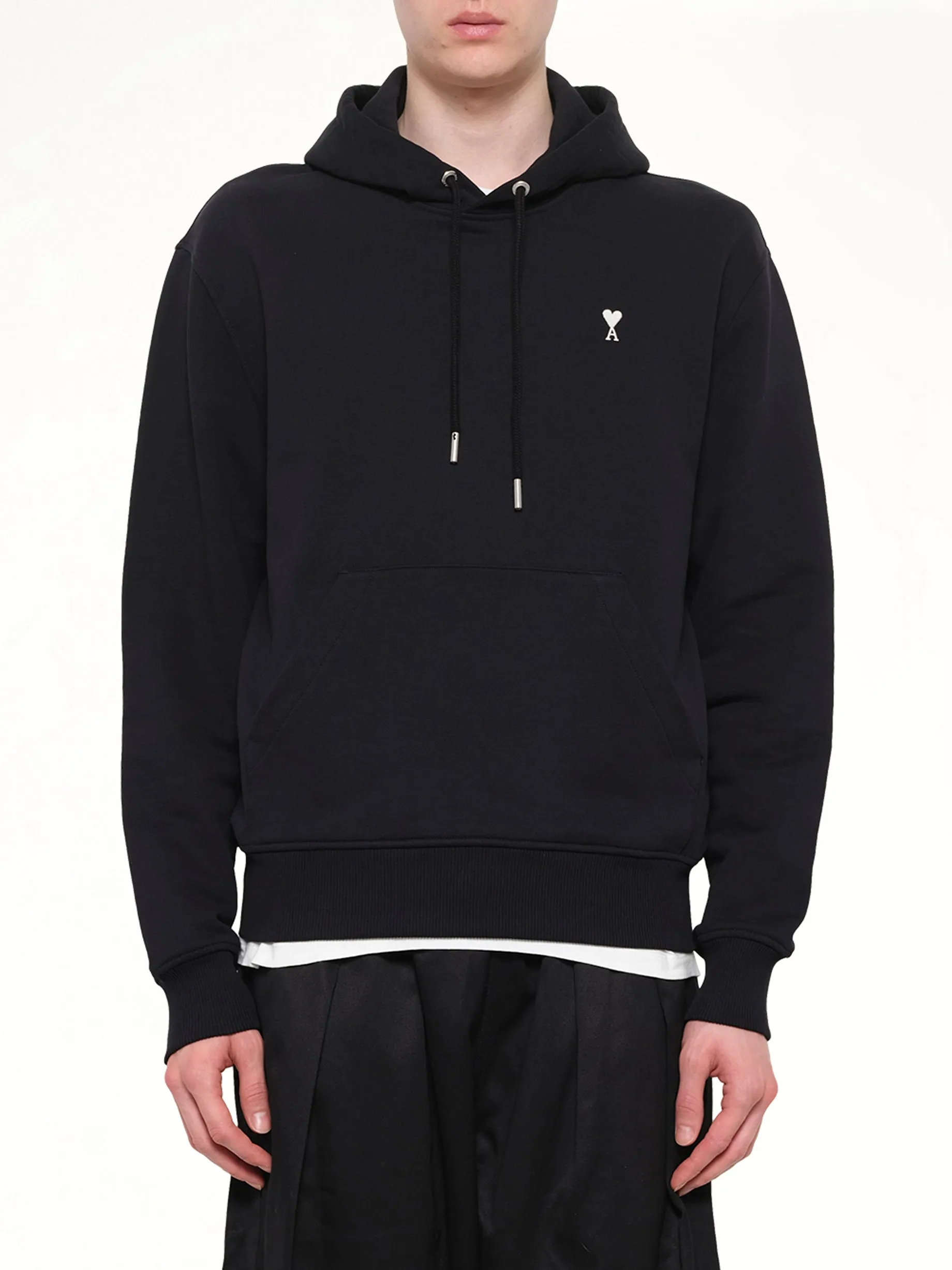 Contrasted ADC Hoodie in Black sold by MARAIS